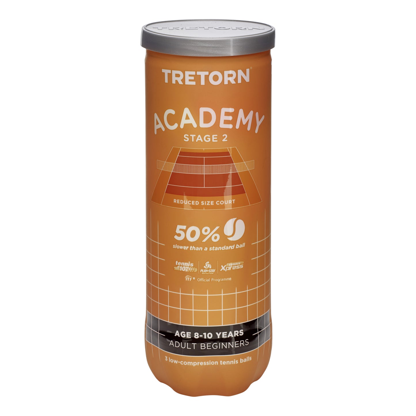 Tretorn Academy Orange (Stage 2) Bote de 3 pelotas