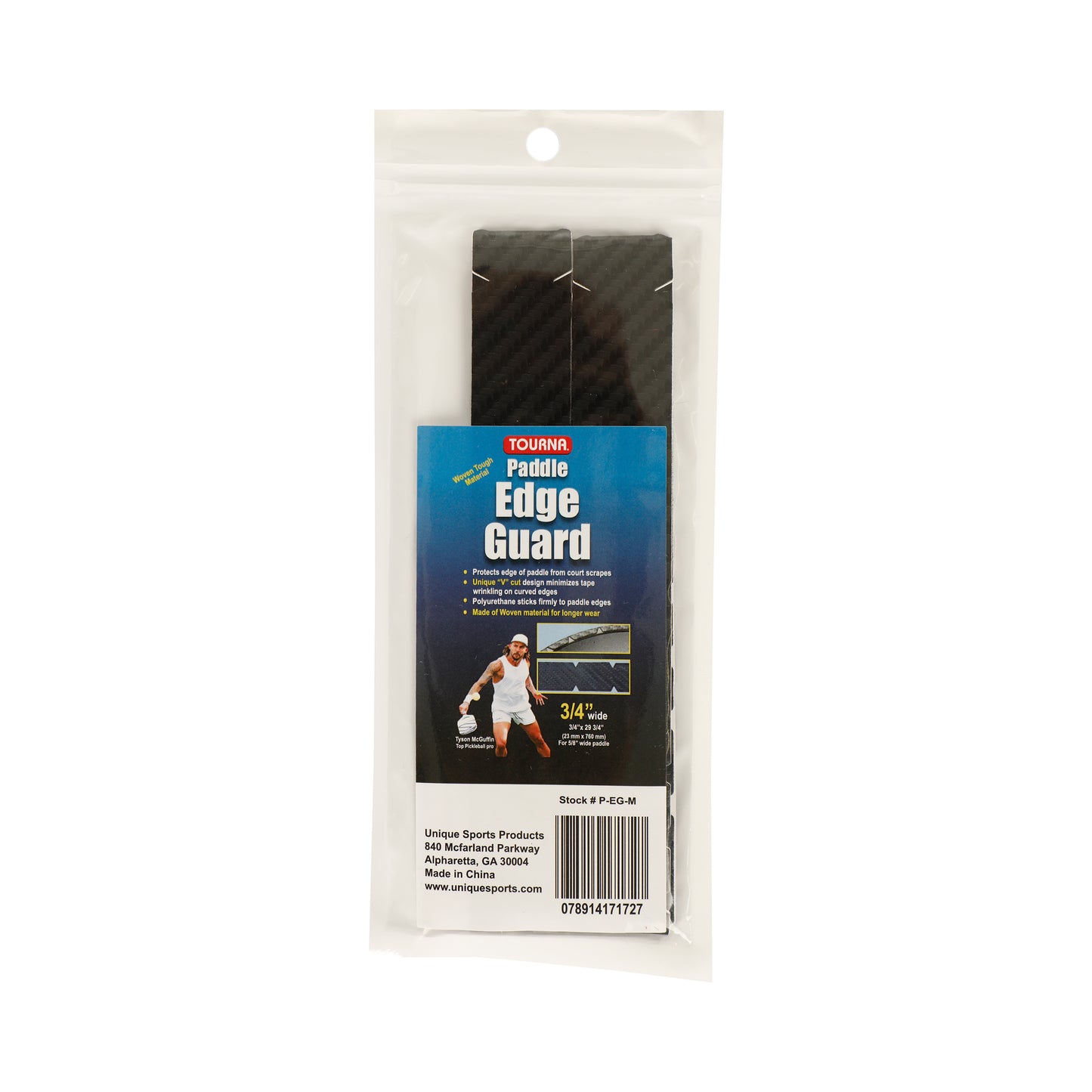 Tourna Padel Edge Guard Wooven 16mm Cinta De Protección Del Marco De Pickleball-Negro