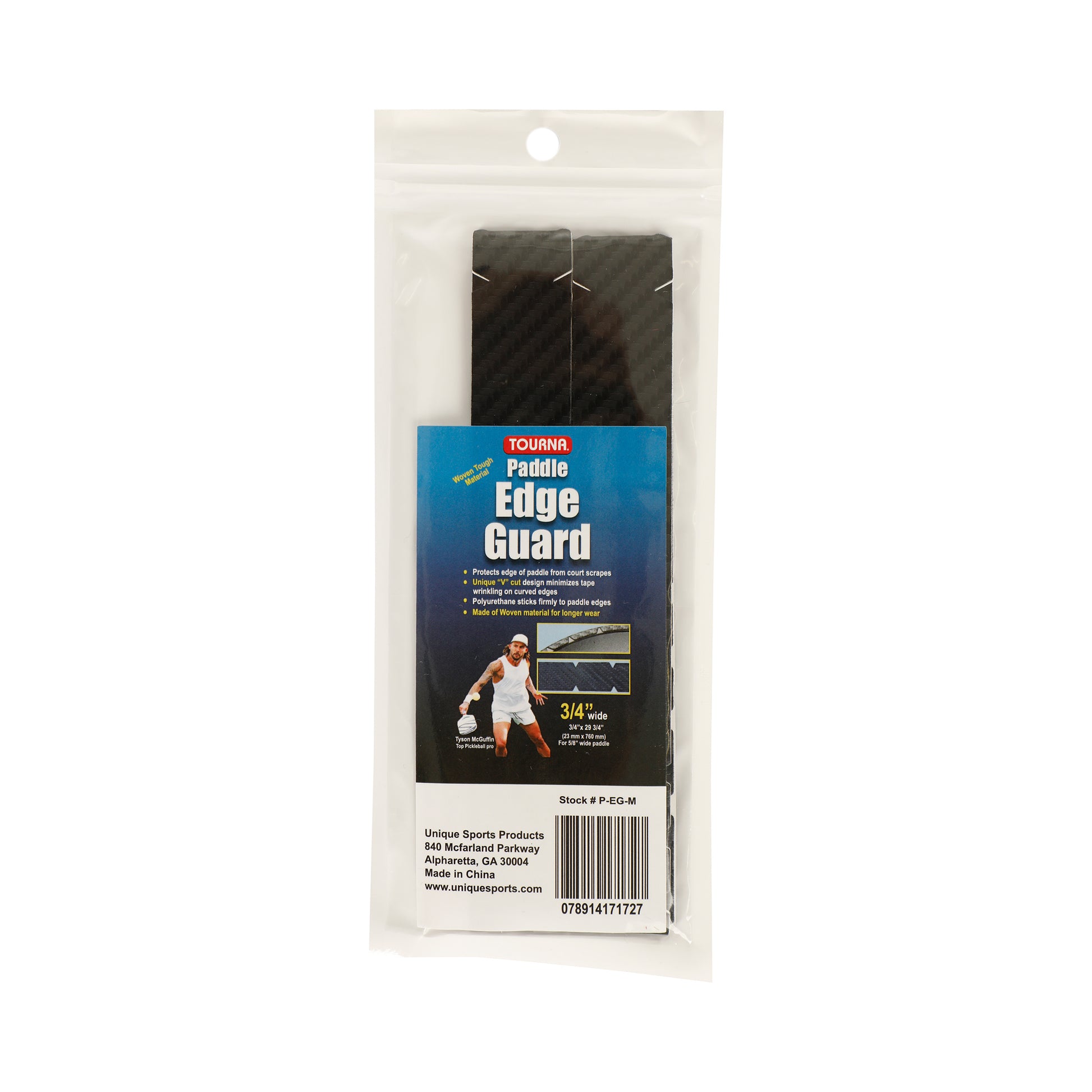 Tourna Padel Edge Guard Wooven 16mm Cinta De Protección Del Marco De Pickleball-Negro