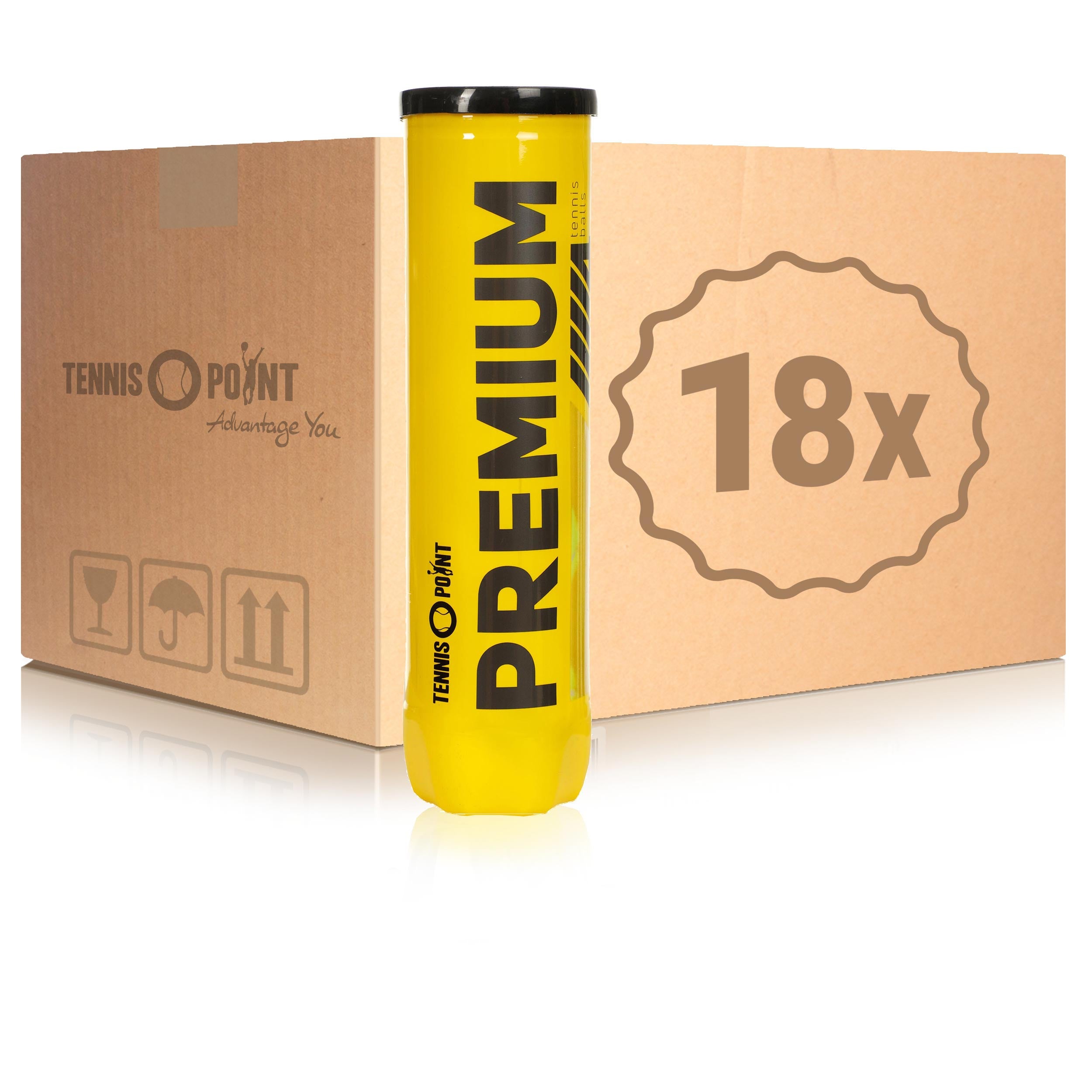 Tennis-Point 18 botes de 4 pelotas Premium En caja