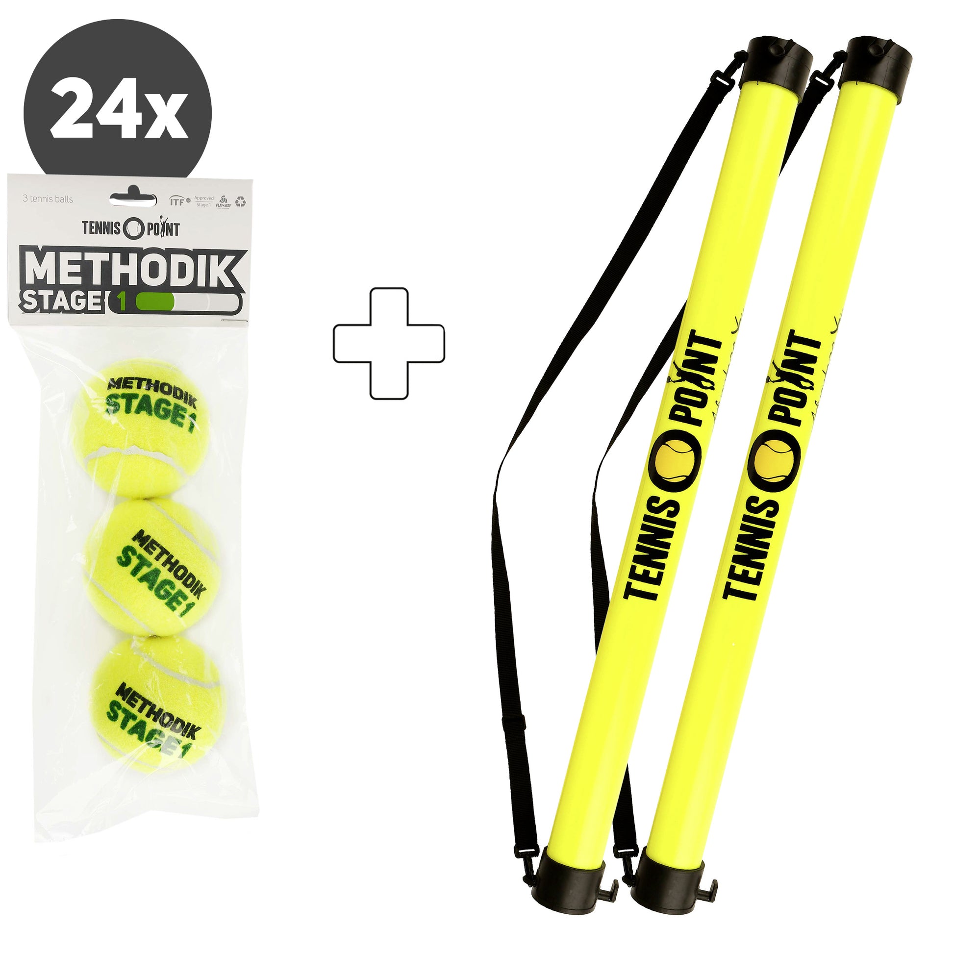 Tennis-Point 24 bolsas de 3 (Stage 1) Más tubo recogepelotas