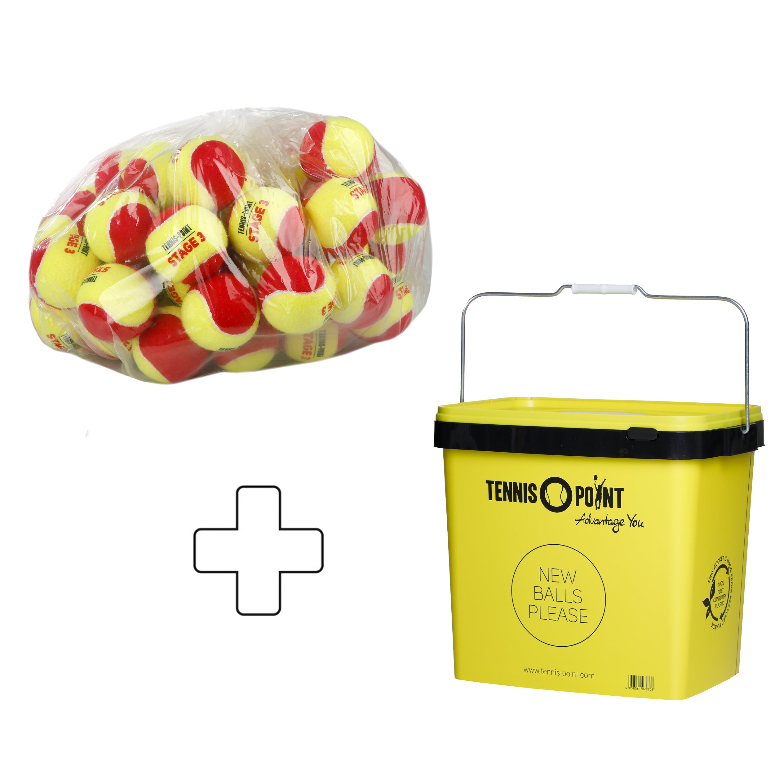 Tennis-Point Bolsa de 60 Stage 3 Más cubo de pelotas