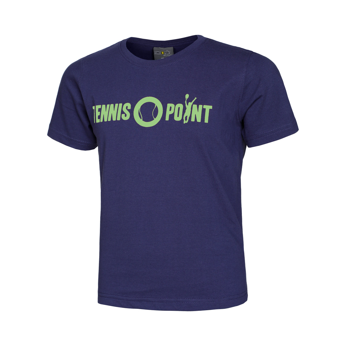 Tennis-Point Basic Cotton Camiseta De Manga Corta Niños-Azul Oscuro,Verde Claro