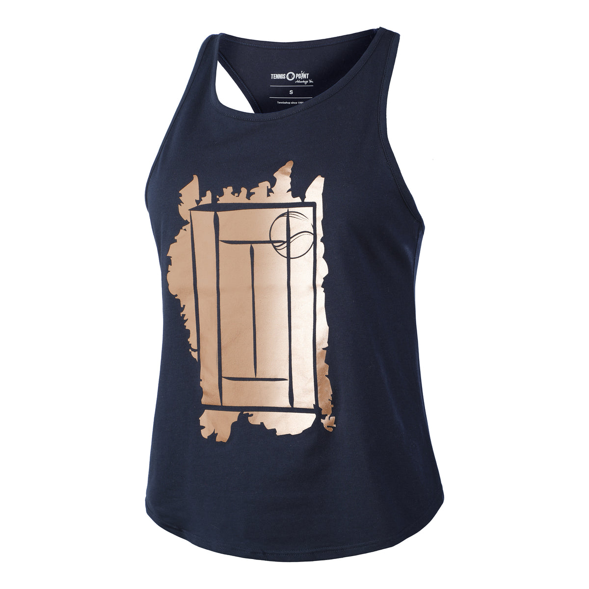 Tennis-Point Glitter Court Camiseta de tirantes Mujeres - azul oscuro, beige