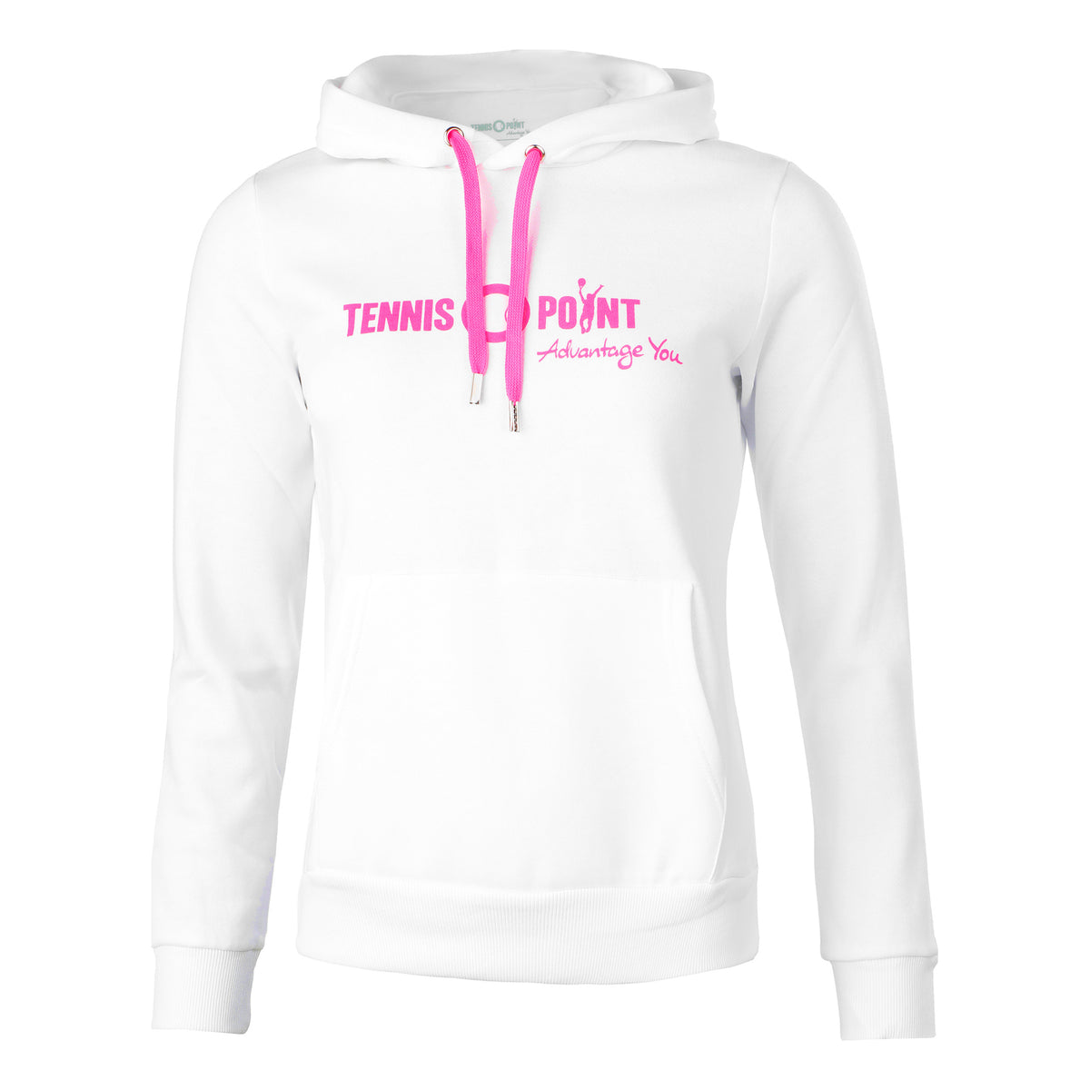 Tennis-Point Logo Sudadera con capucha Mujeres - blanco, rosa