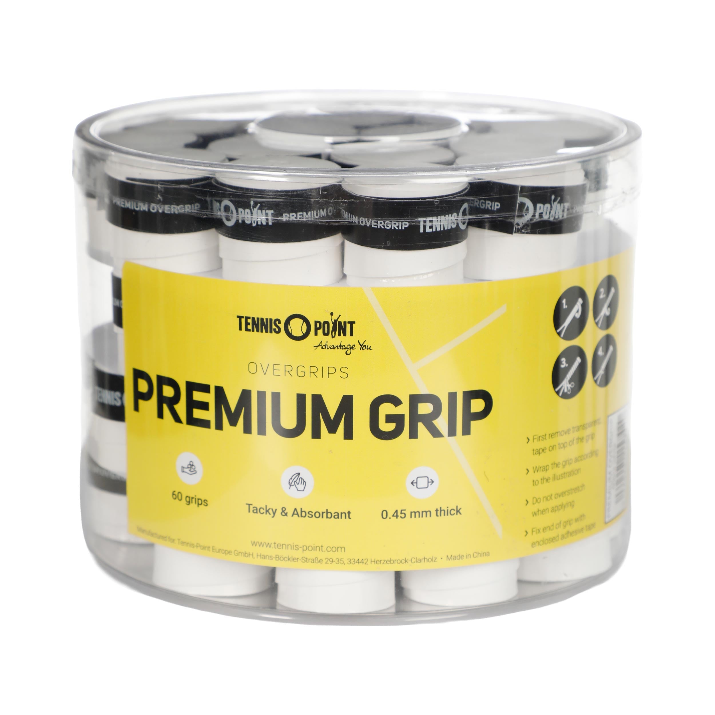 Tennis-Point Premium Grip Pack De 60-Blanco