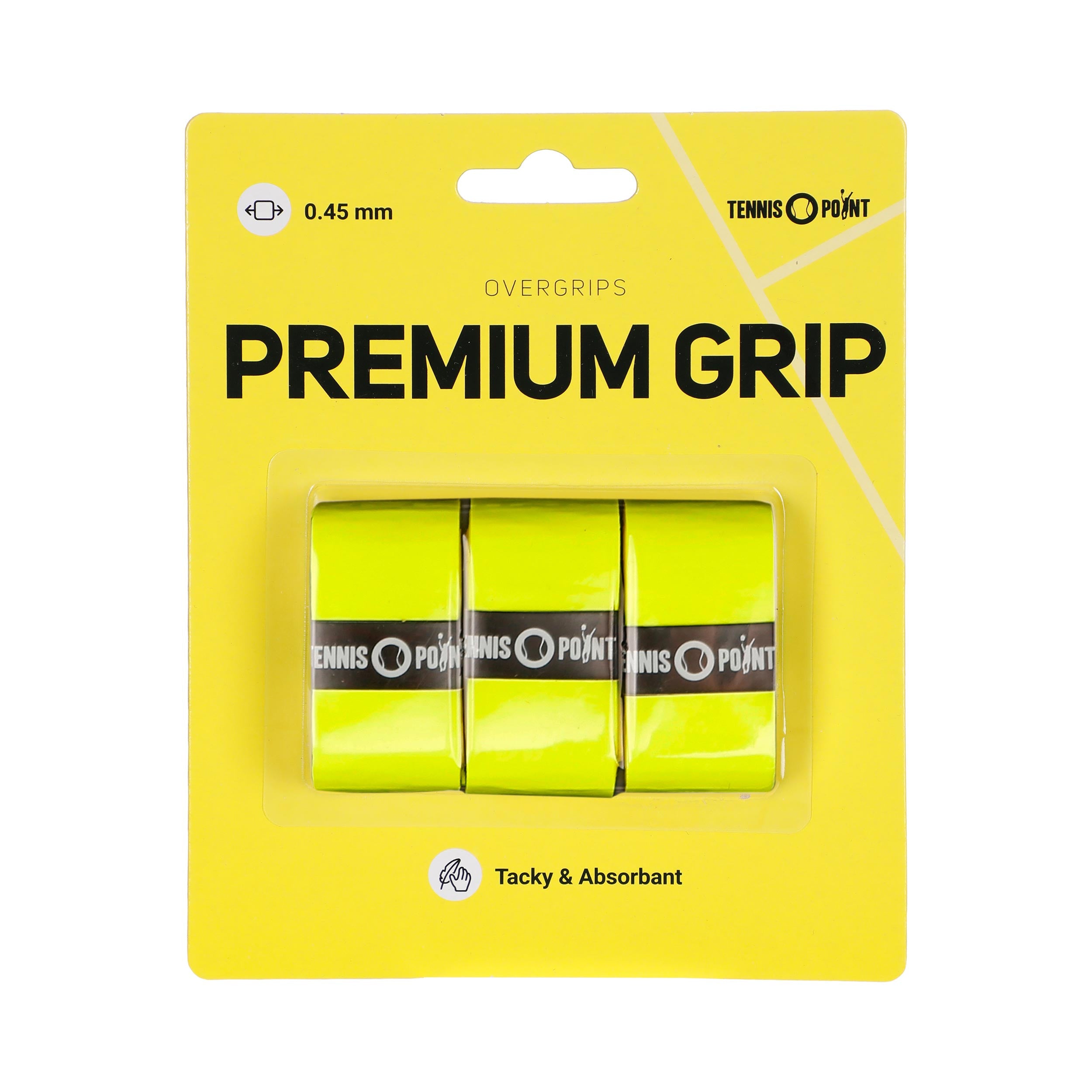 Tennis-Point Premium Grip Pack De 3-Amarillo