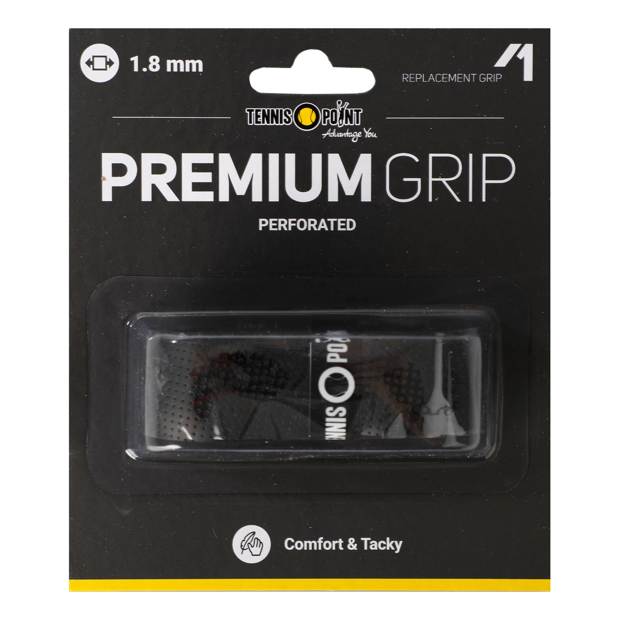 Tennis-Point Premium Grip Perforated Pack De 1-Negro