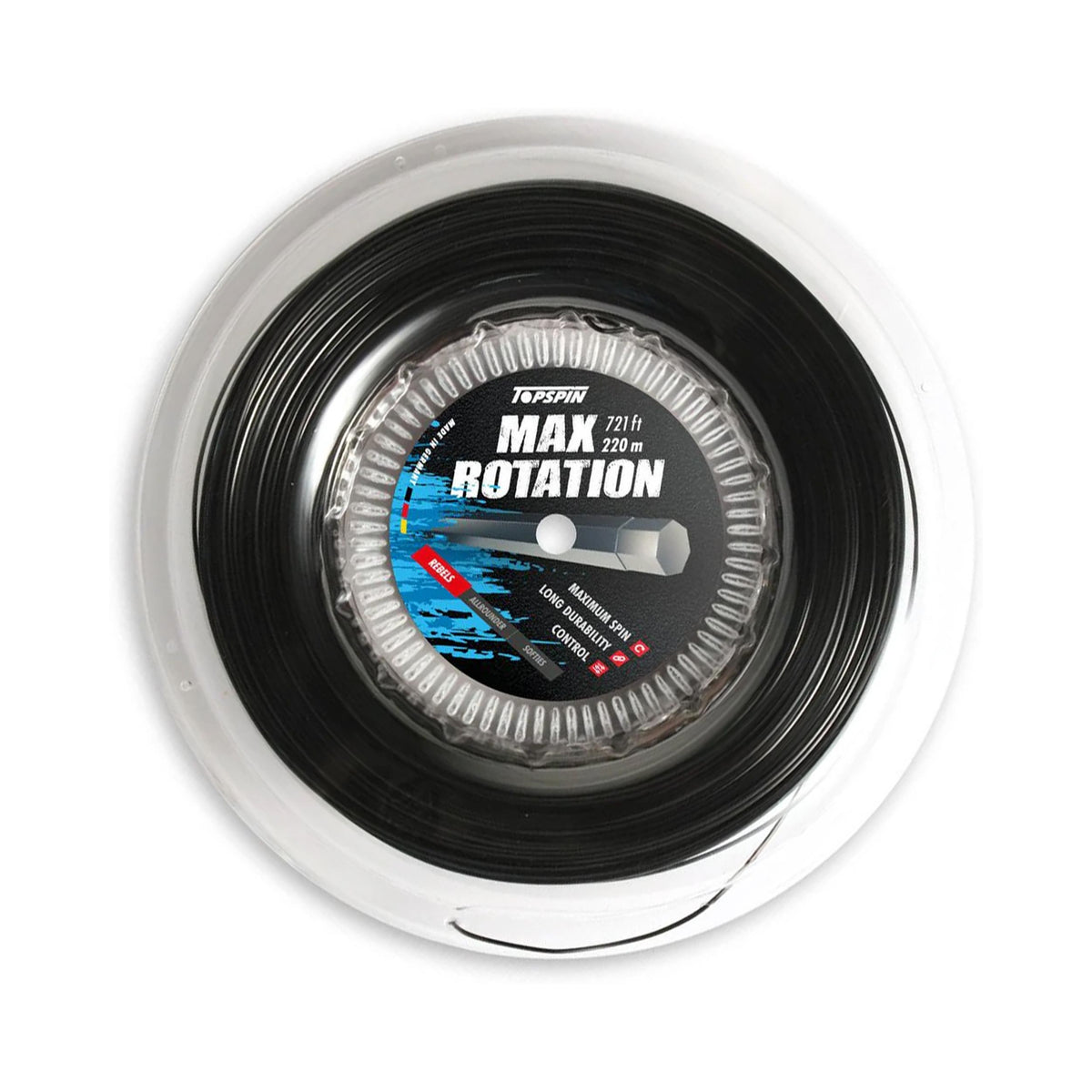 Topspin Cyber MAXation Heptagonal Bobinas De Cordaje 220m-Negro