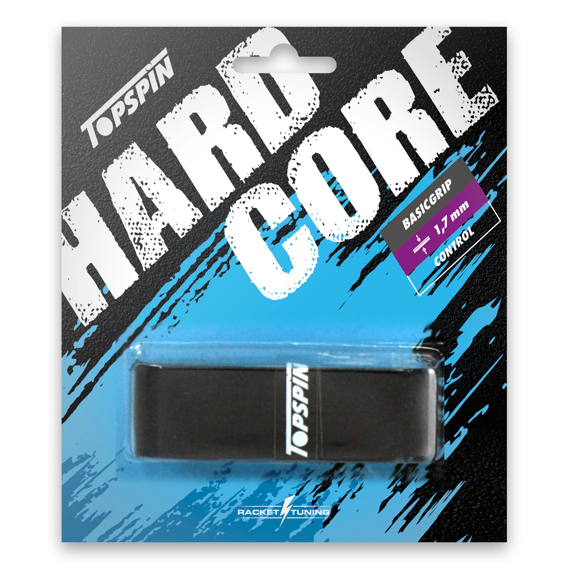 Topspin Hardcore Basic Grip Pack de 1-negro
