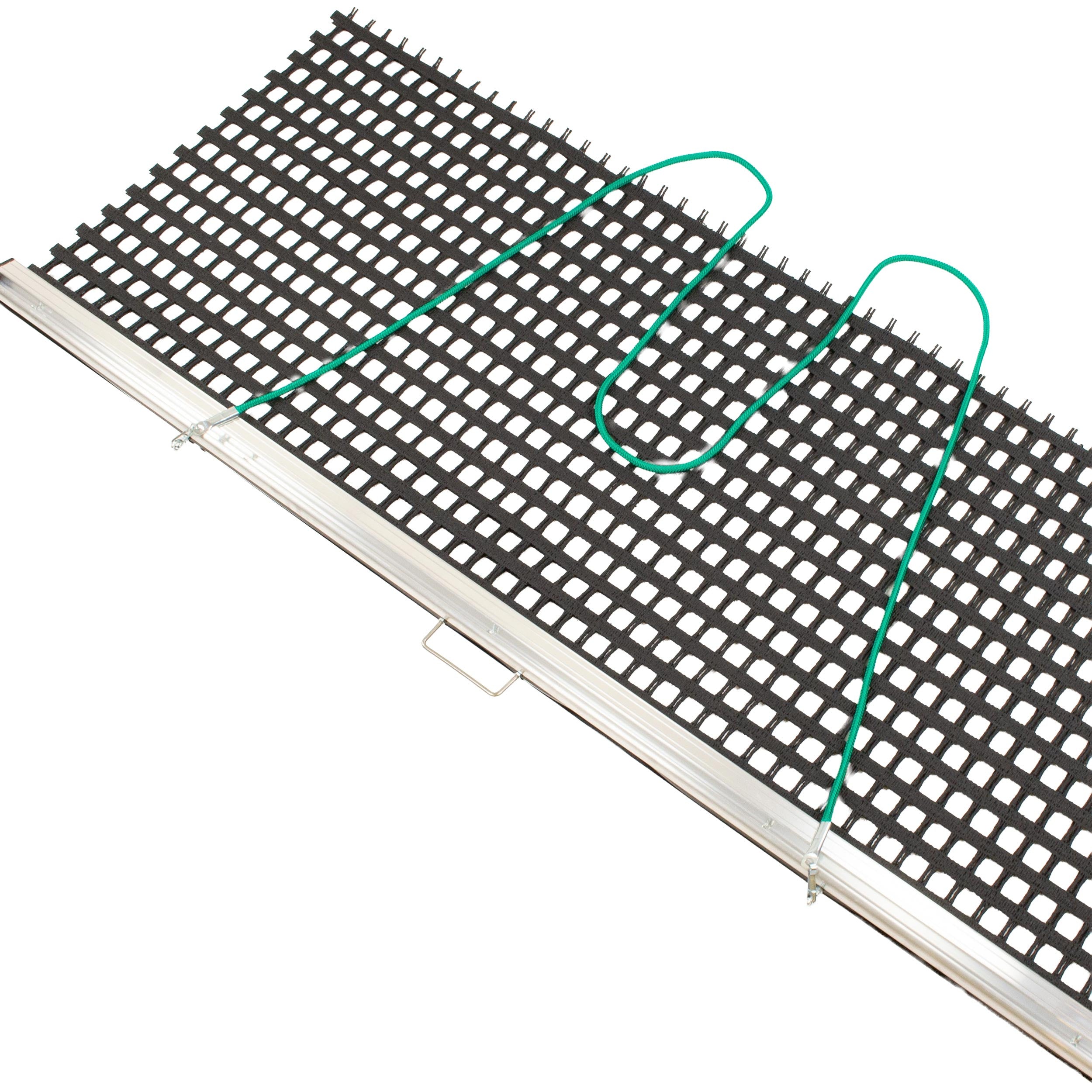 Tegra Schleppnetz mit Alu-Profil doppellagig schweres Gewebe 1,96m x 0,75 m Red de arrastre Con perfil de aluminio, Doble capa - plateado