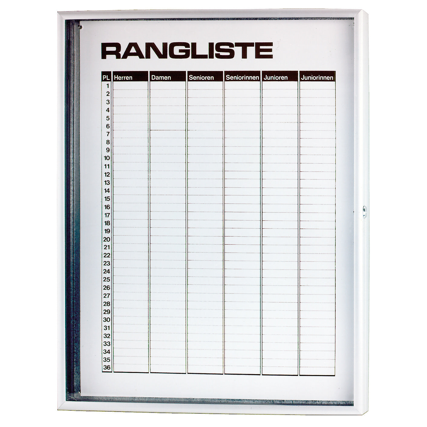 Tegra Ranglisten-Magnettafel 6 Ränge Mit Scheibe,Abschließbar Lista De Clasificación-Blanco