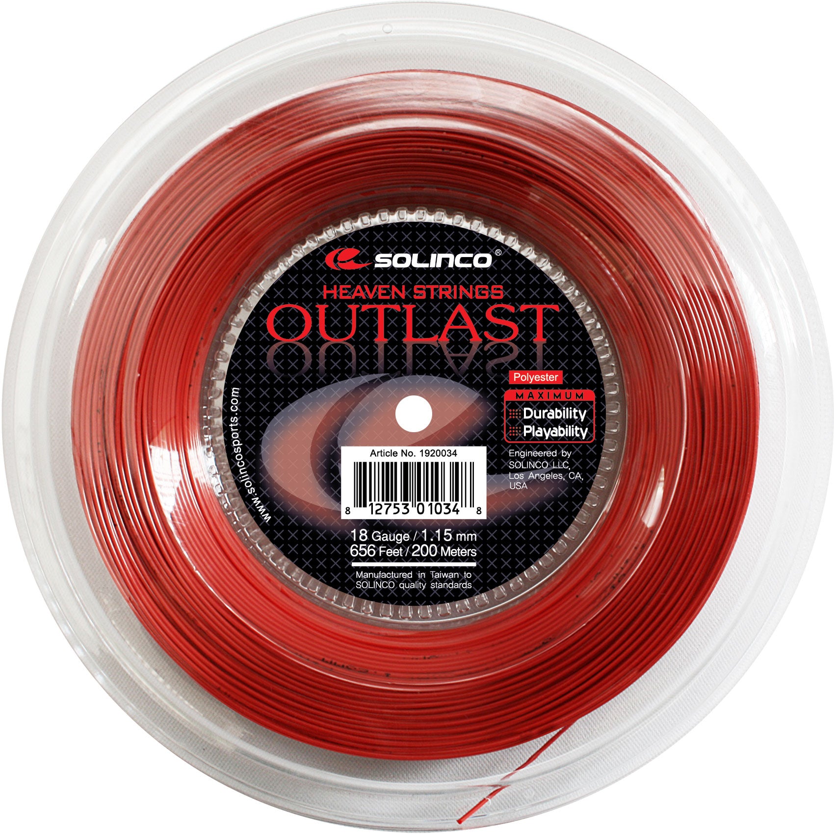 Solinco Outlast Bobinas De Cordaje 200m-Rojo