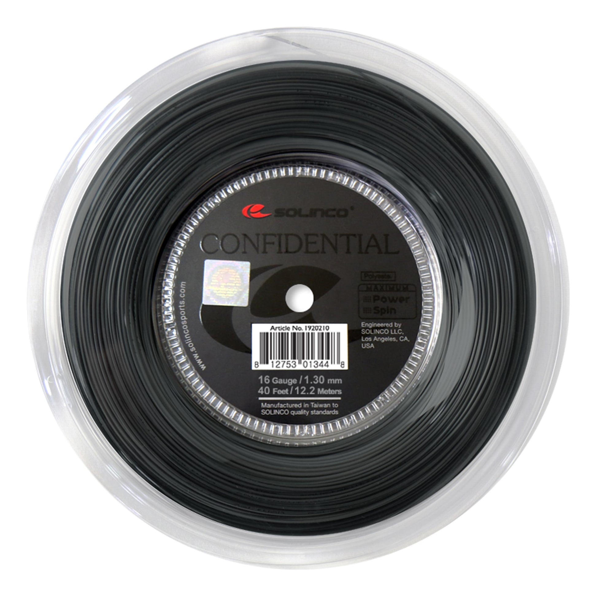 Solinco Confidential Bobinas De Cordaje 200m-Negro