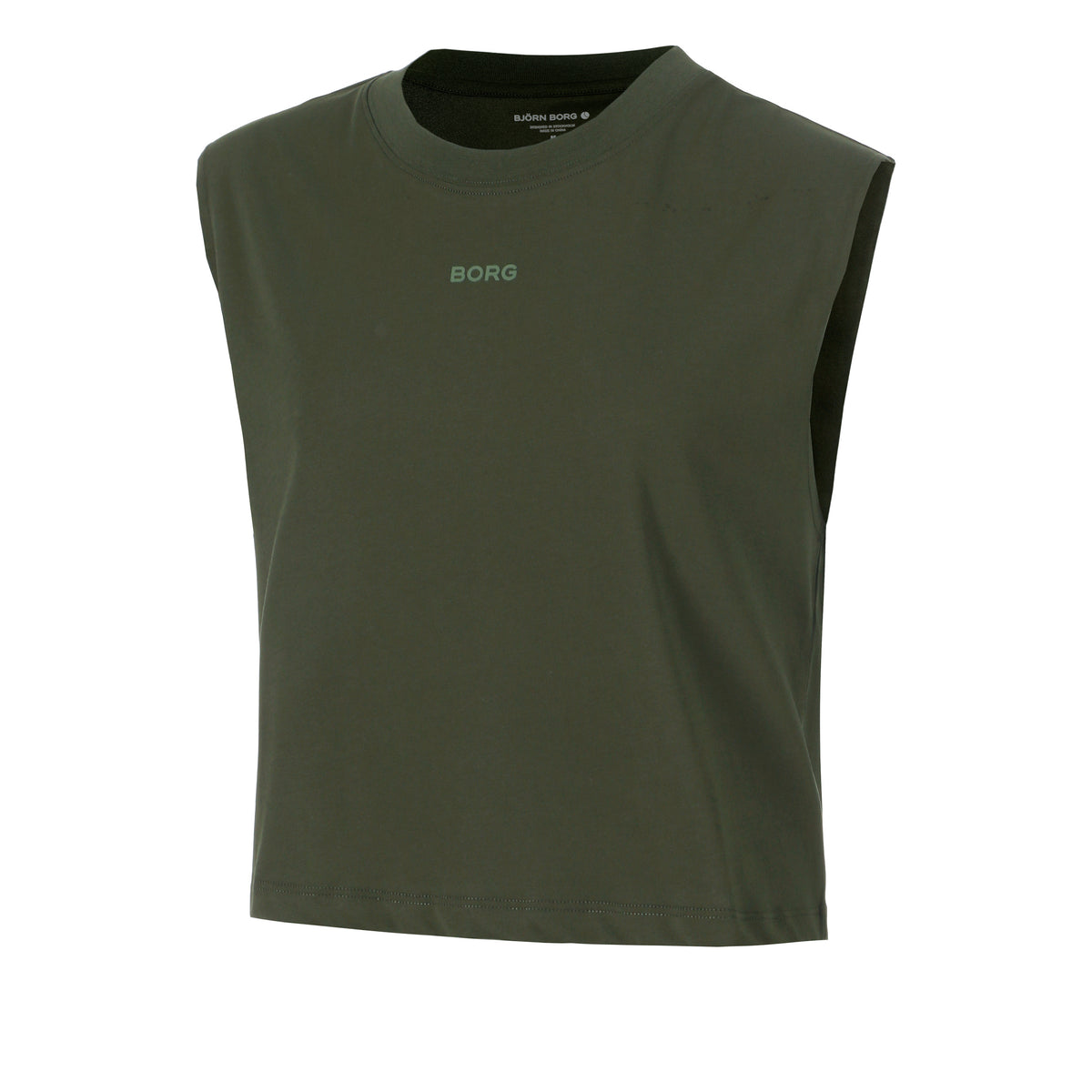 Björn Borg Cropped Camiseta de tirantes Mujeres - verde oscuro,