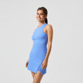 Ace Ribbed Vestido Mujeres - azul