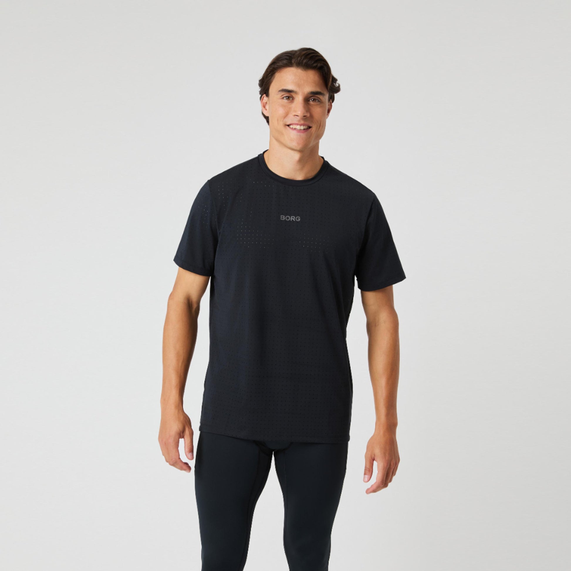Björn Borg Borg Performance Perforated Camiseta De Manga Corta Hombres-Negro