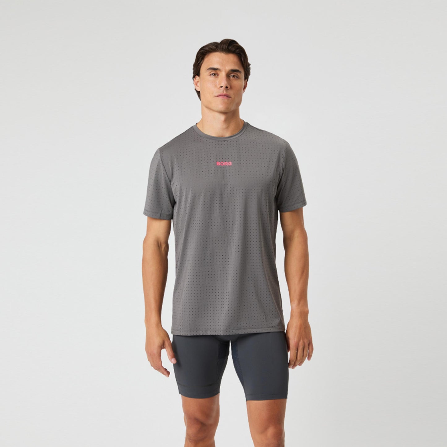 Björn Borg Borg Performance Perforated Camiseta De Manga Corta Hombres-Gris