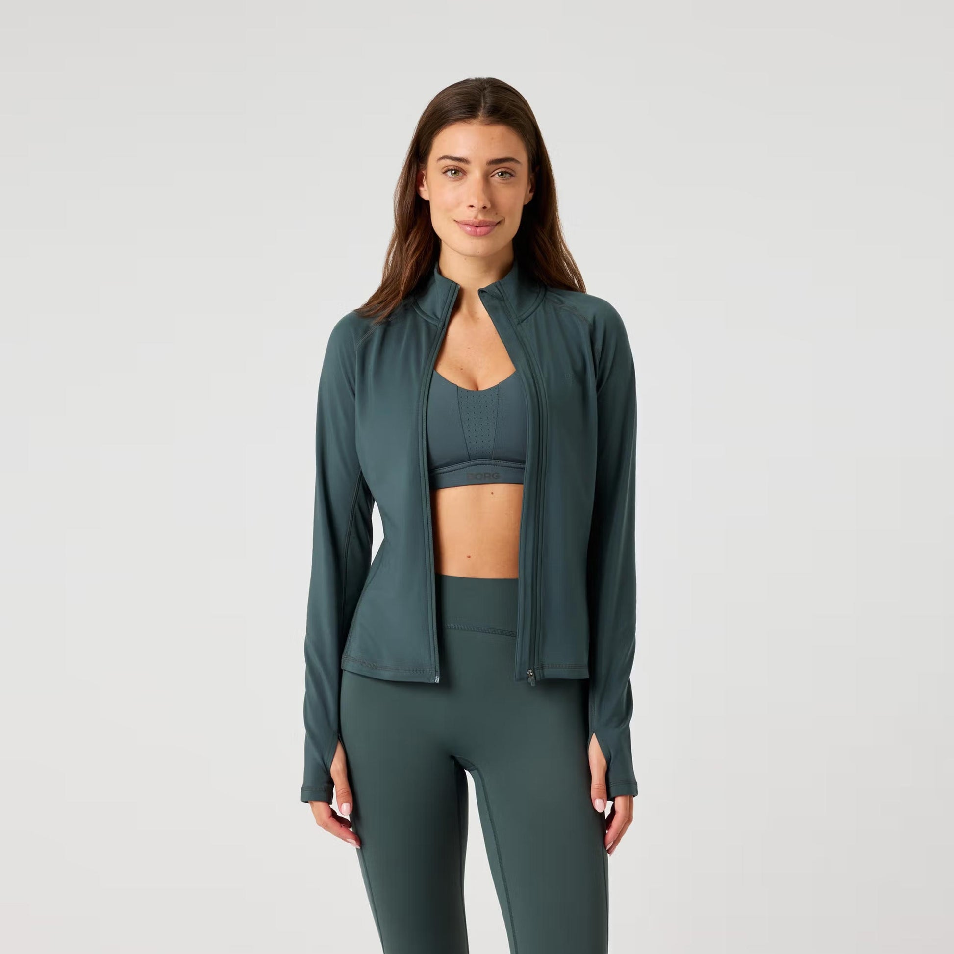 Björn Borg Full Zip Midlayer Chaqueta de entrenamiento Mujeres-verde oscuro