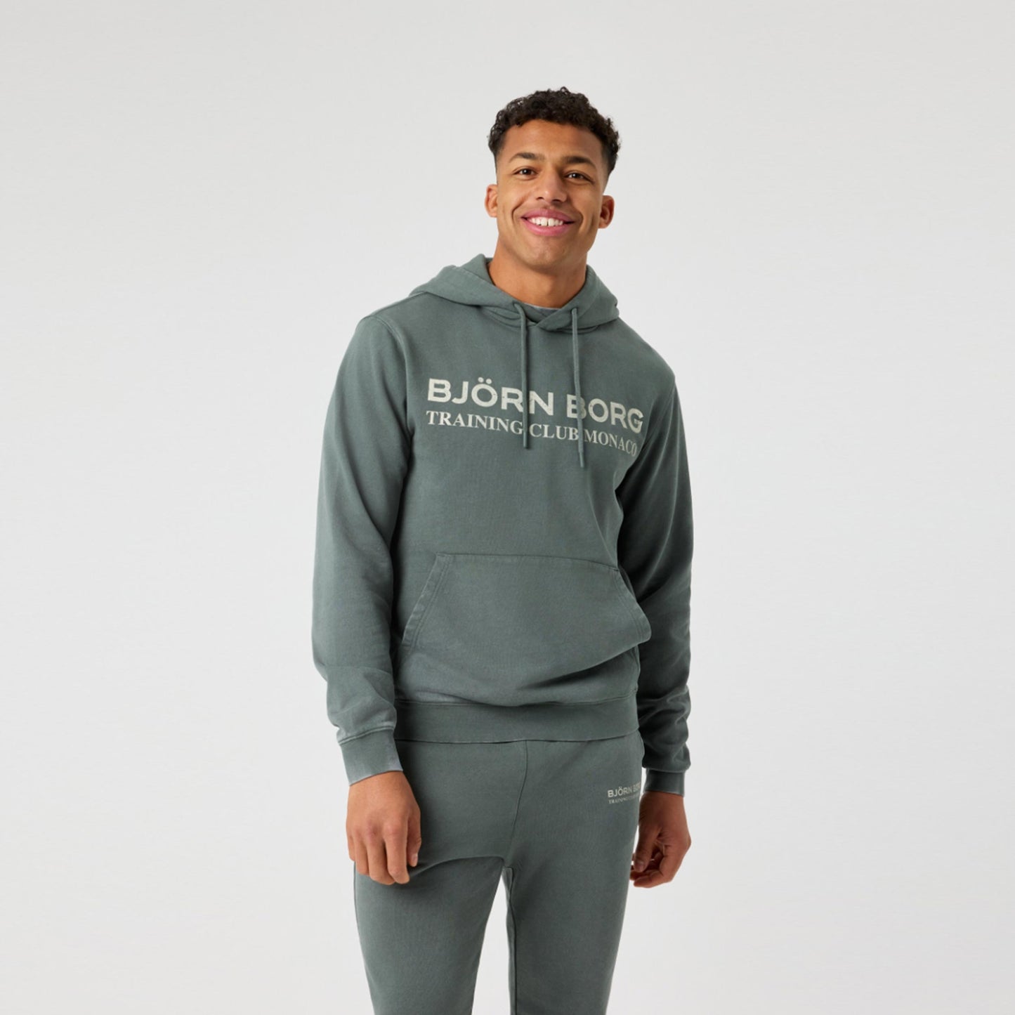 Björn Borg Classic Print Sudadera con capucha Hombres-verde oscuro