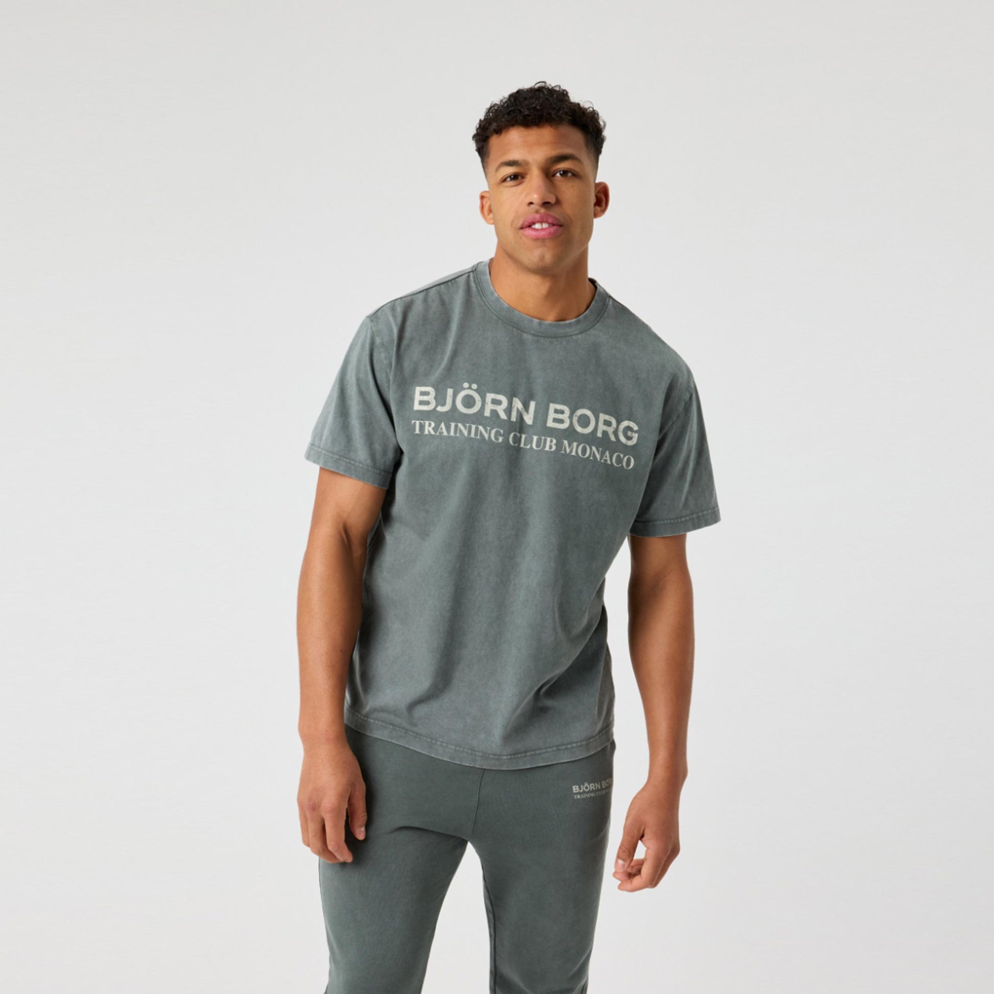 Björn Borg Classic Print Camiseta de manga corta Hombres-verde oscuro