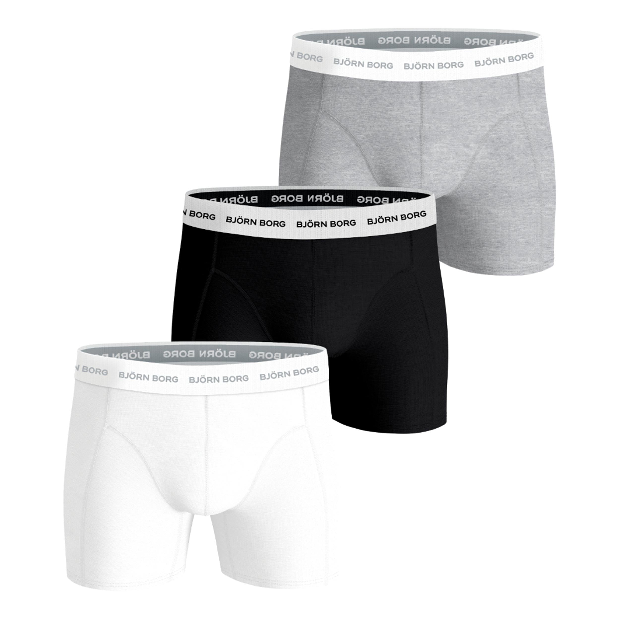 Björn Borg Cotton Stretch Calzoncillos tipo bóxer Pack de 3 Hombres - negro, multicolor