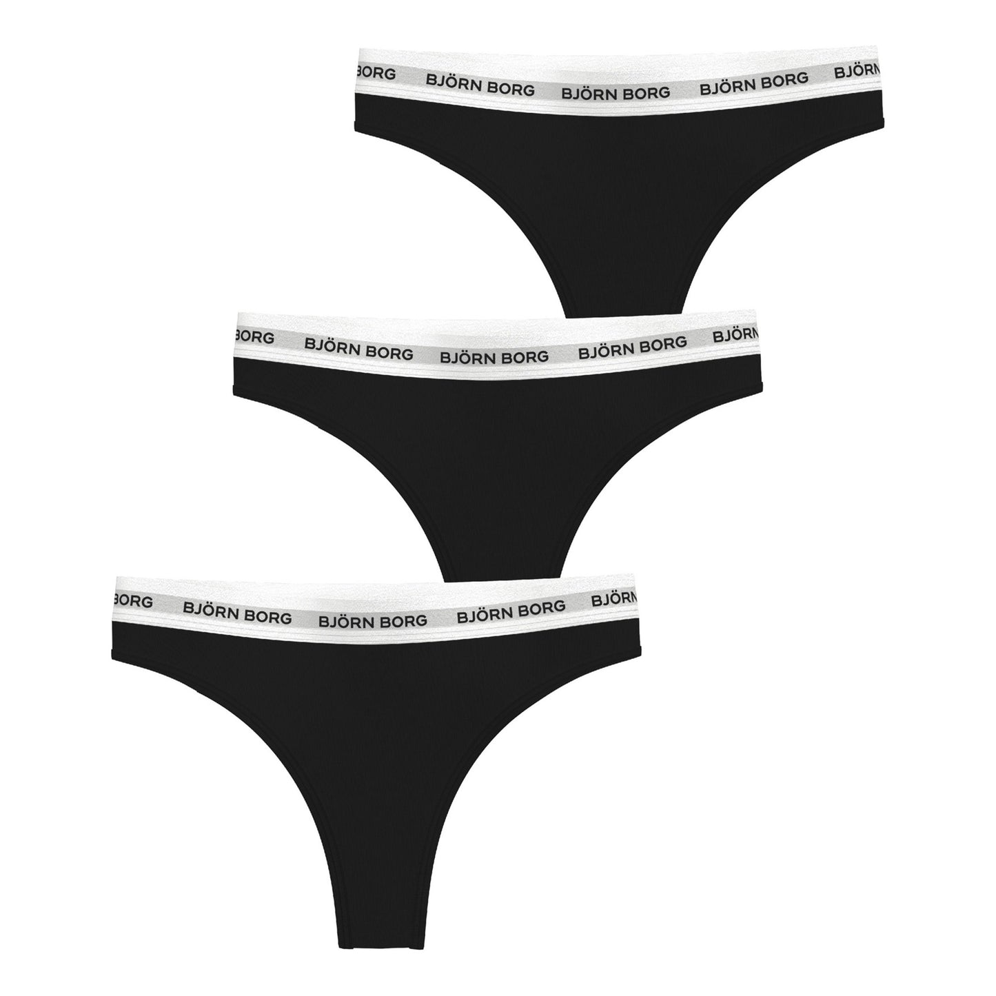 Björn Borg Logo Cordaje Pack De 3 Mujeres-Negro,Blanco