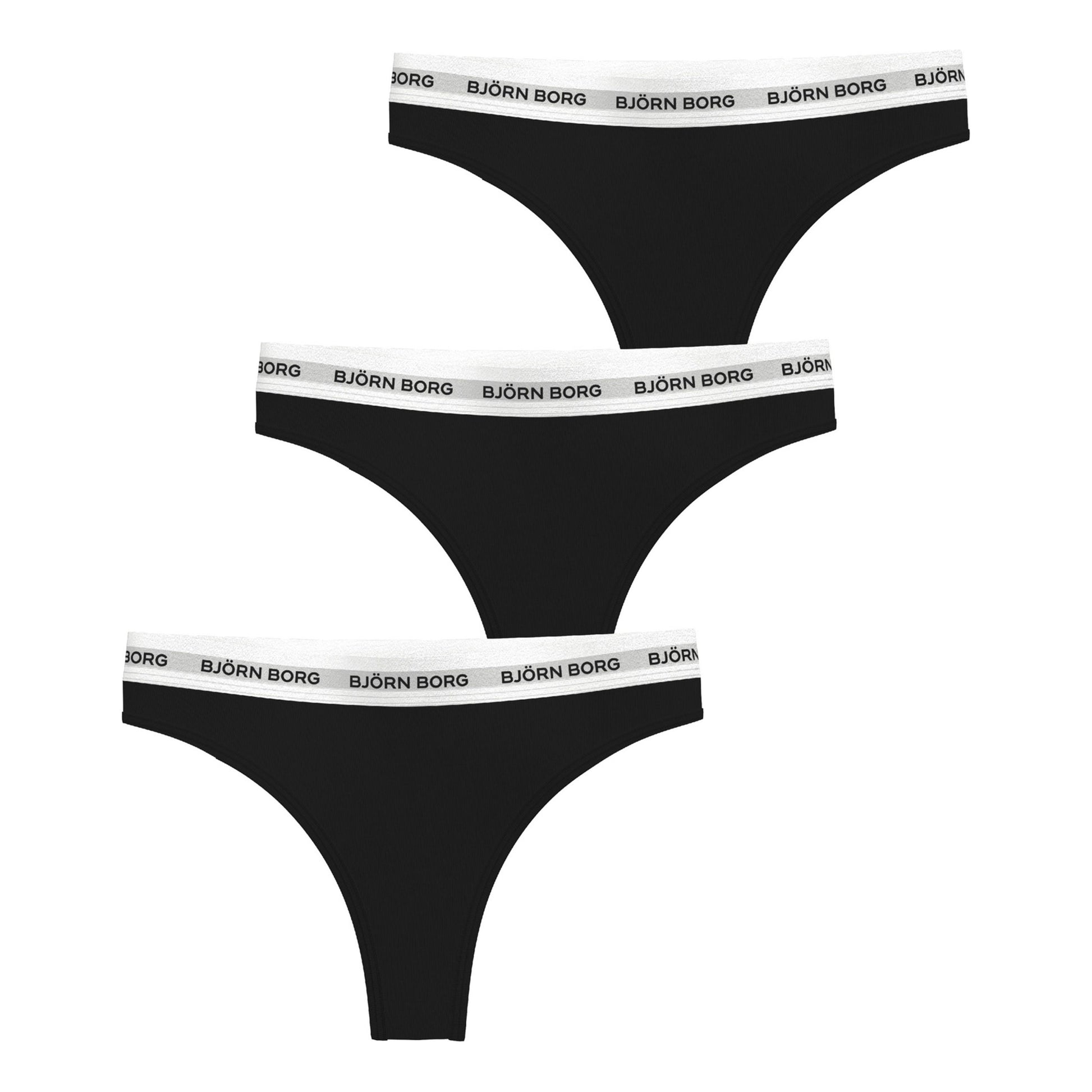 Björn Borg Logo Cordaje Pack De 3 Mujeres-Negro,Blanco