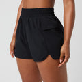 Borg Loose Shorts Mujeres-Negro
