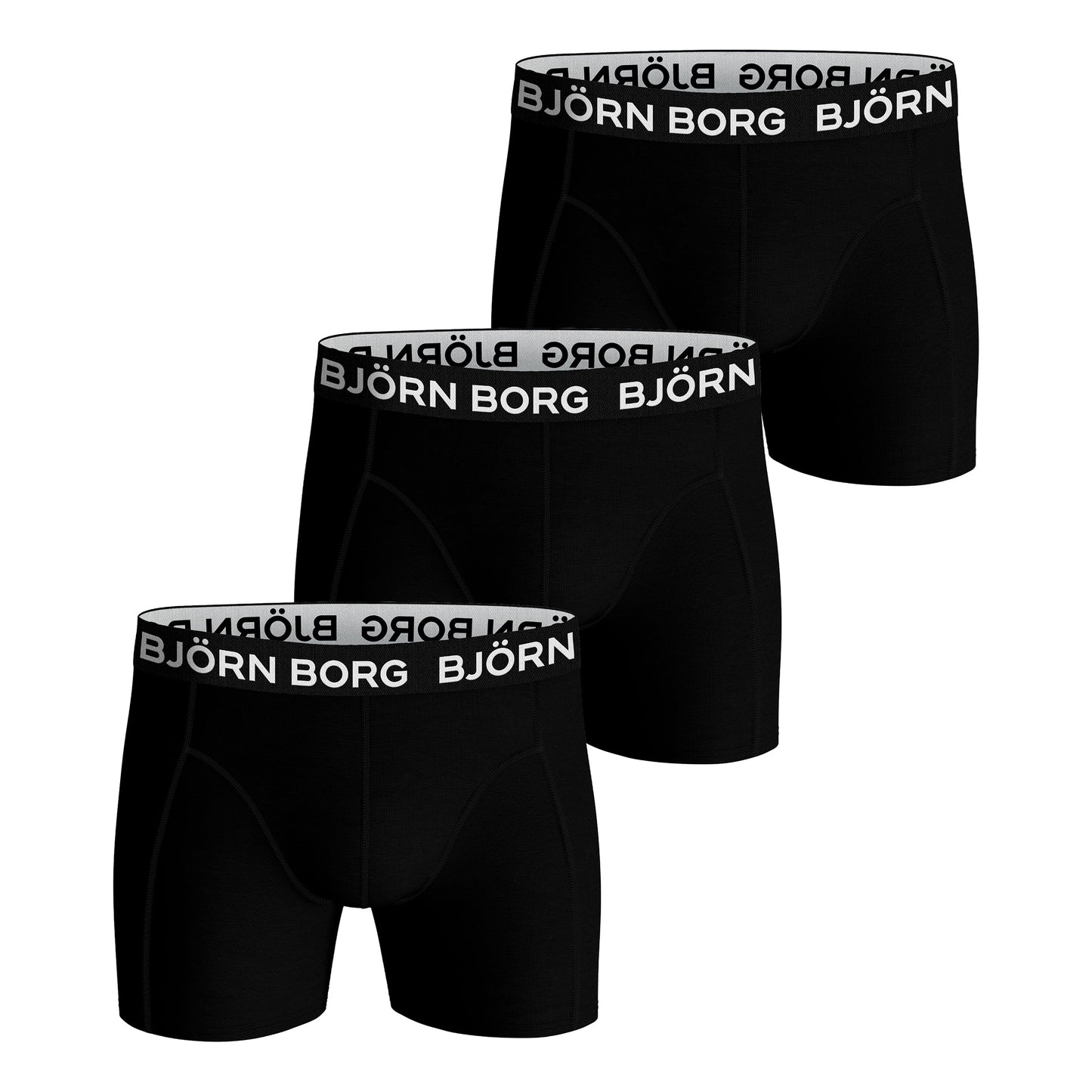 Björn Borg Stretch Calzoncillos Tipo Bóxer Pack De 3 Hombres-Negro