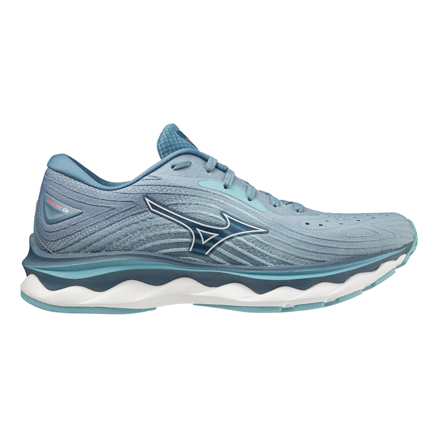 Mizuno Wave Sky 6 Zapatilla Neutral Mujeres-Azul,Blanco