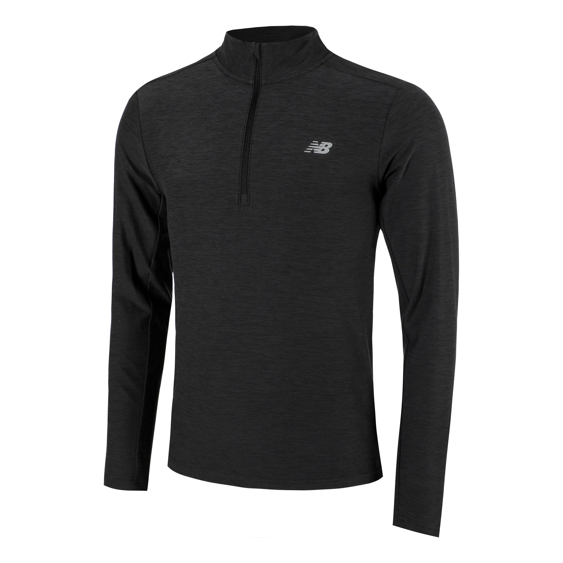 New Balance Space Dye 1/4 Zip Camiseta de manga larga Hombres - negro