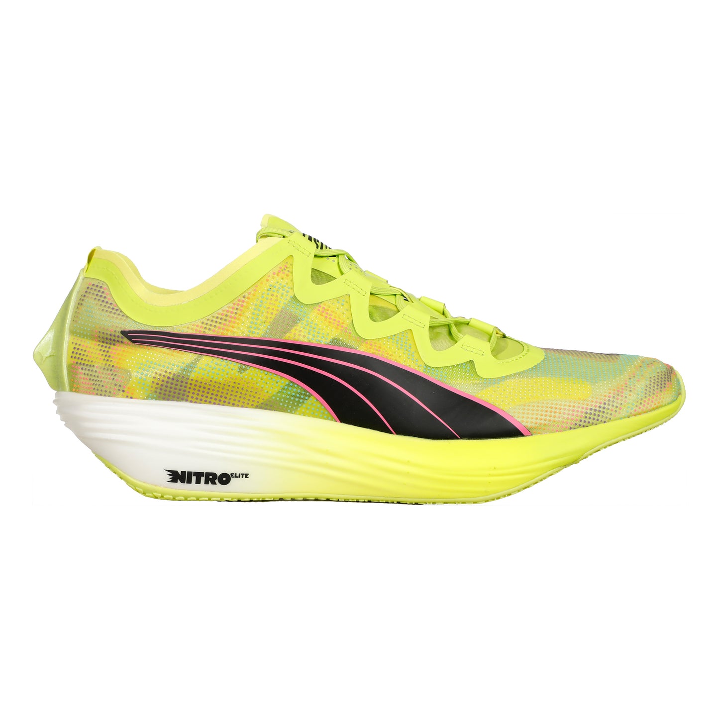 Puma FAST-FWD Nitro Elite Psychedelic Rush Zapatilla De Competición Mujeres-Lima,Negro