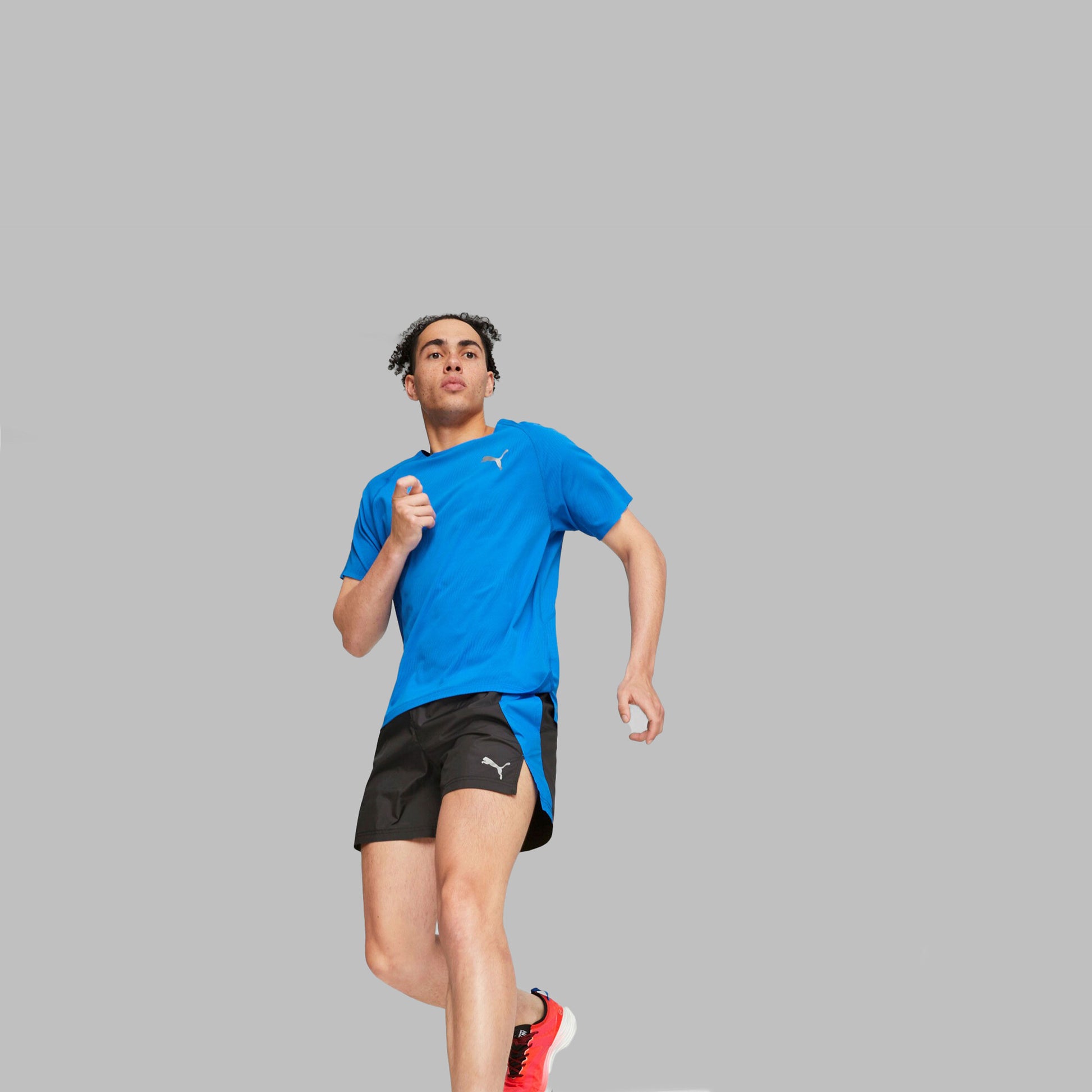 Puma Run 5in Pantalones Cortos Hombres-Negro,Azul