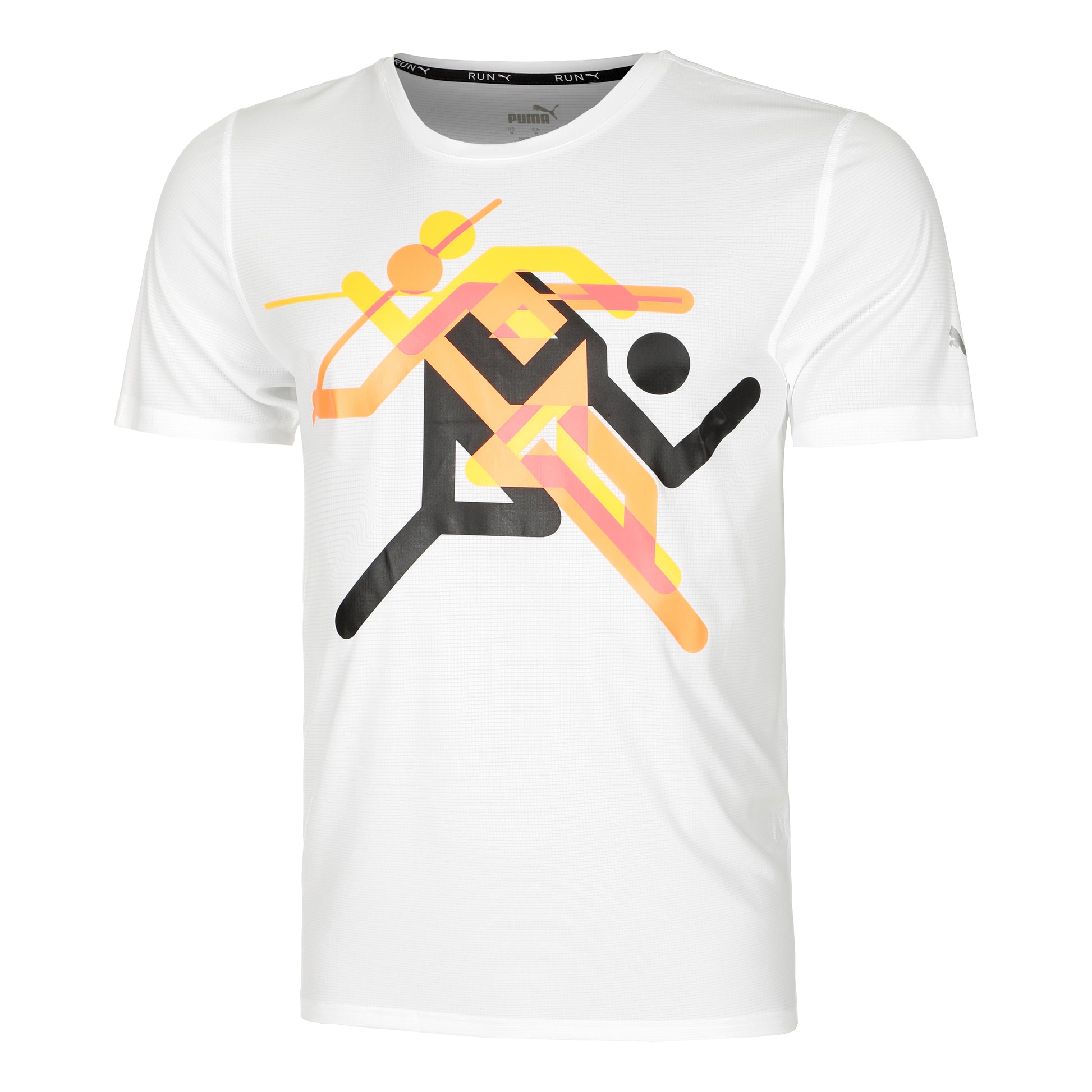 Puma Run Faster Icons Graphic Camiseta De Running Hombres-Blanco,Multicolor
