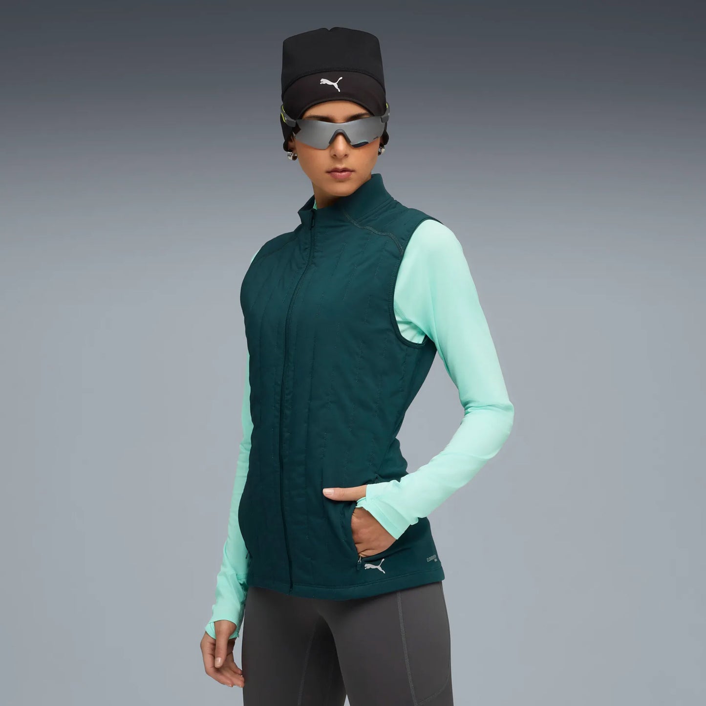 Puma Cloudspun Warmlbl Chalecos para correr Mujeres-verde