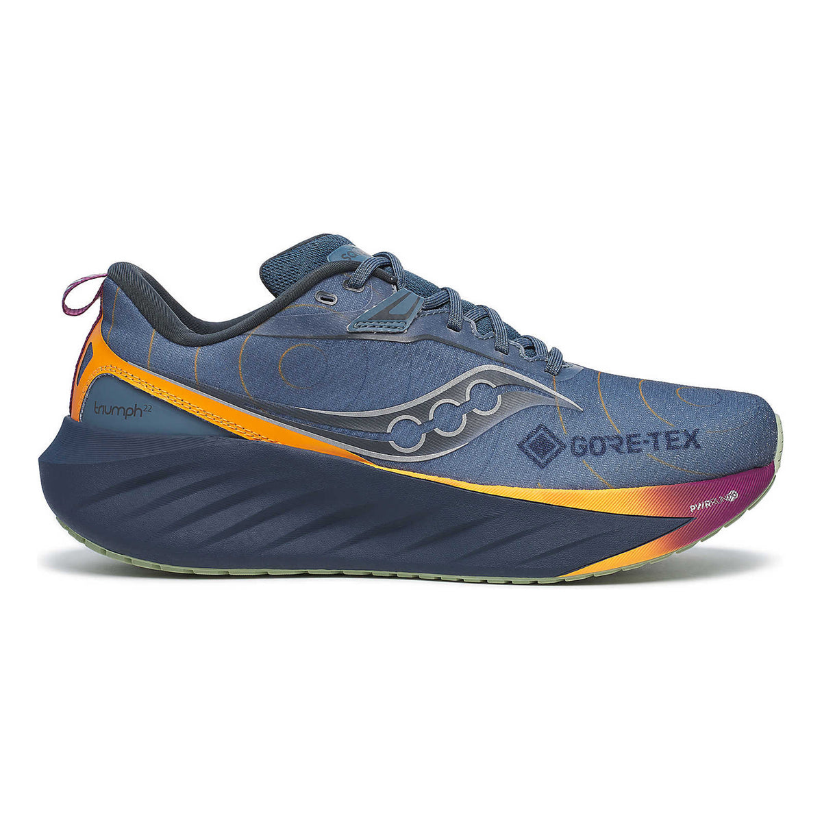 Saucony Triumph 22 Gtx Zapatilla neutral Hombres - azul-gris, naranja