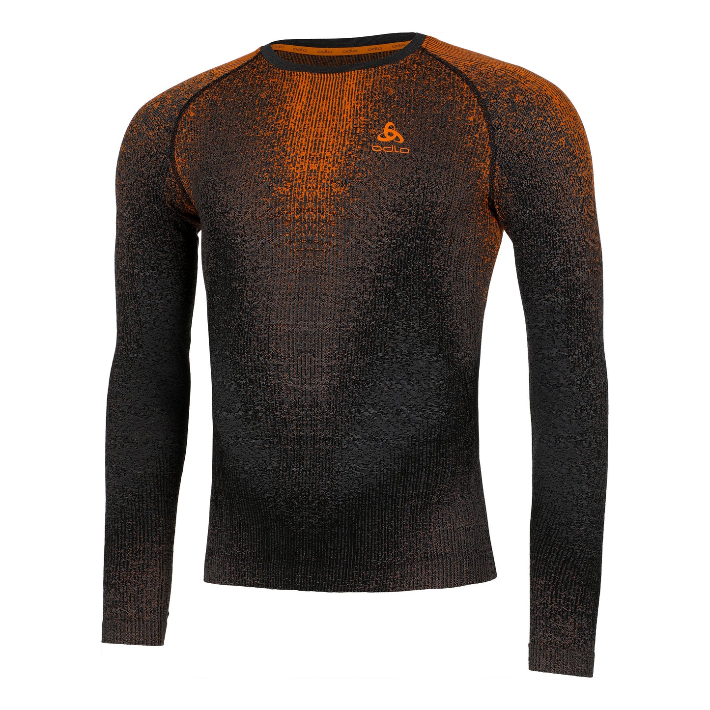Odlo Blackcomb Eco Big Logo Top Crew Chaleco Hombres - gris, naranja