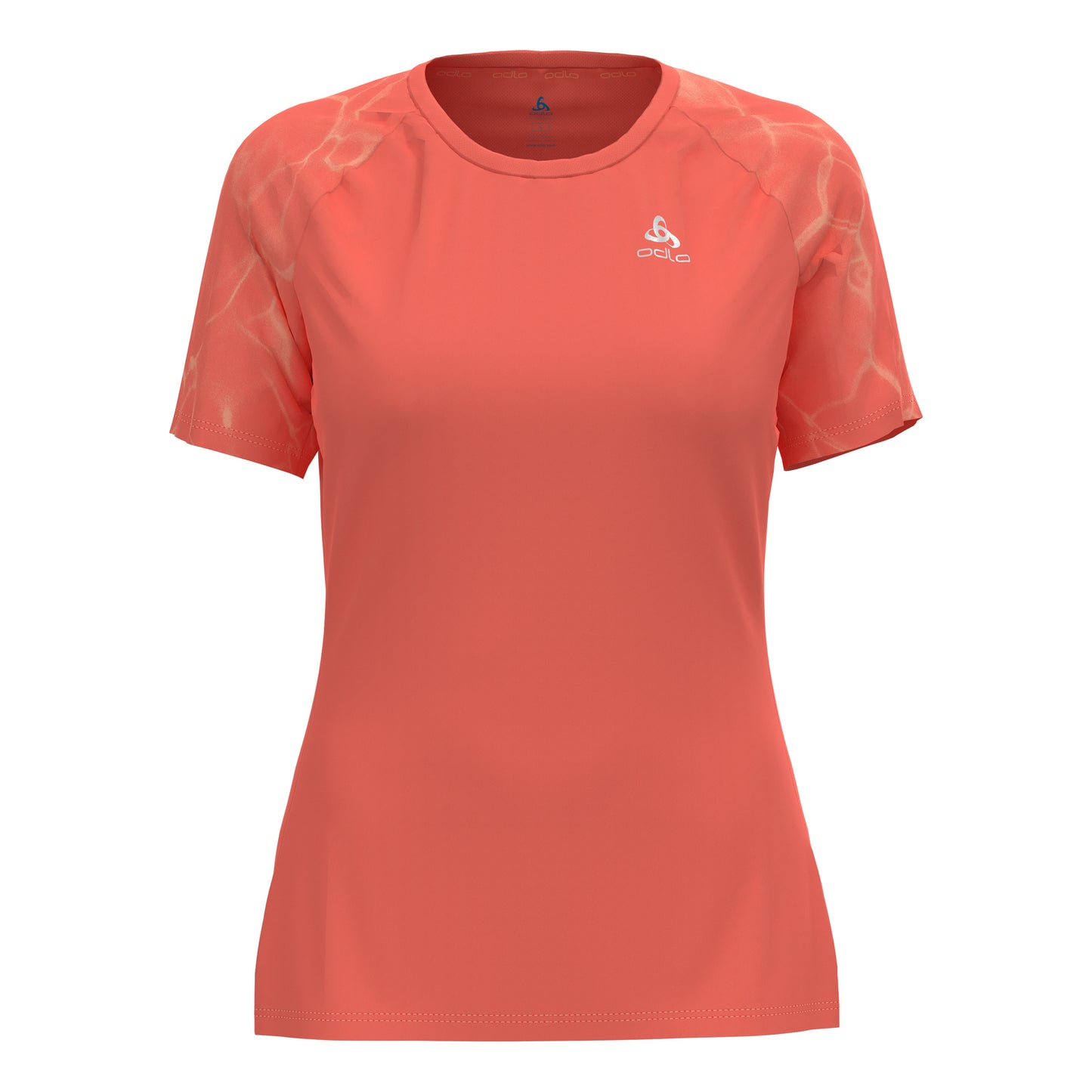 Odlo Essential Print Crew Neck Camiseta de running Mujeres - naranja,