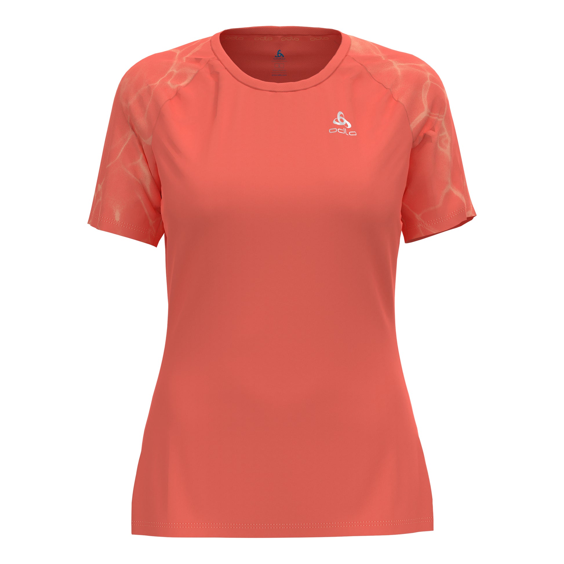 Odlo Essential Print Crew Neck Camiseta de running Mujeres - naranja,