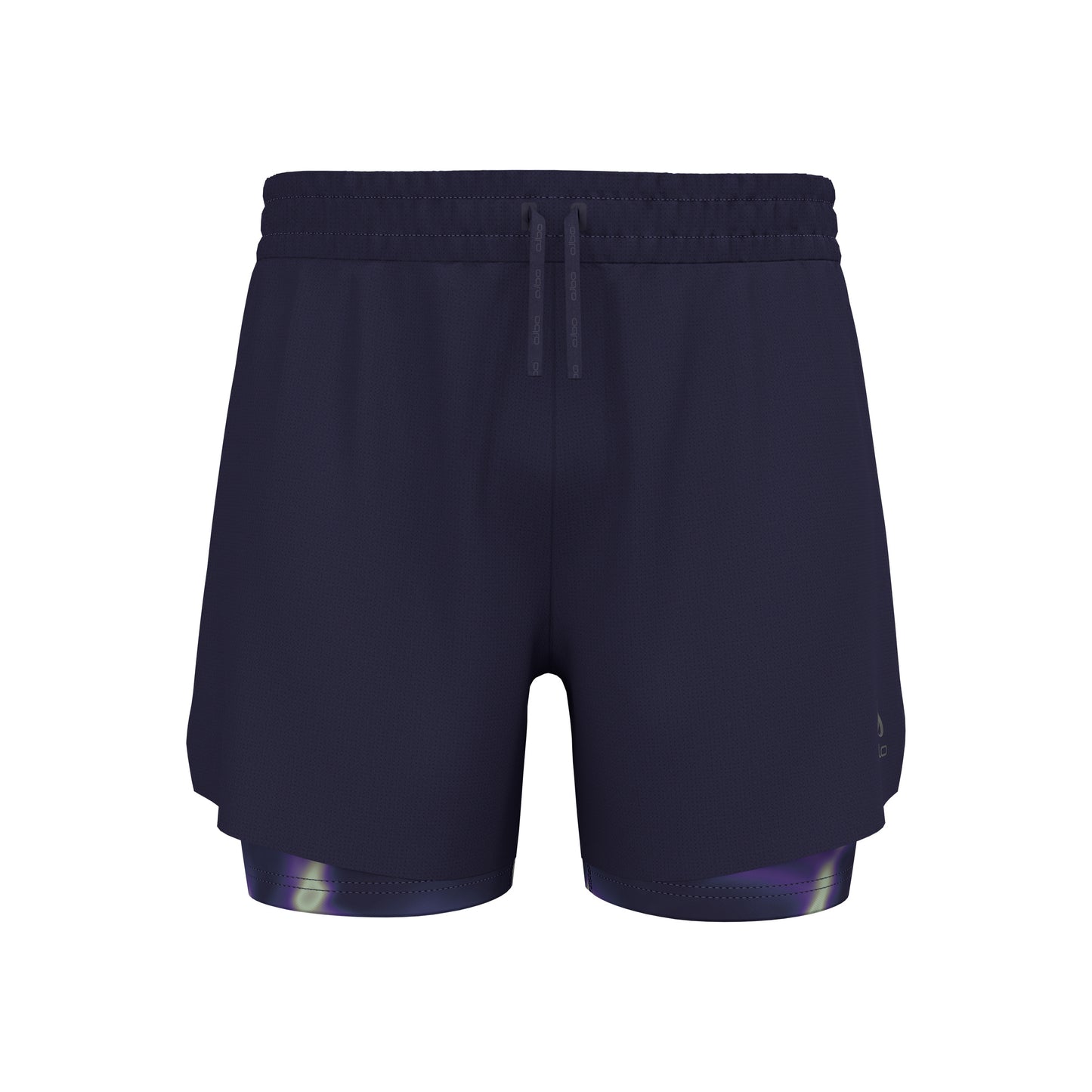 Odlo Zeroweight Print 5in 2in1 Pantalones Cortos Hombres-Azul Oscuro