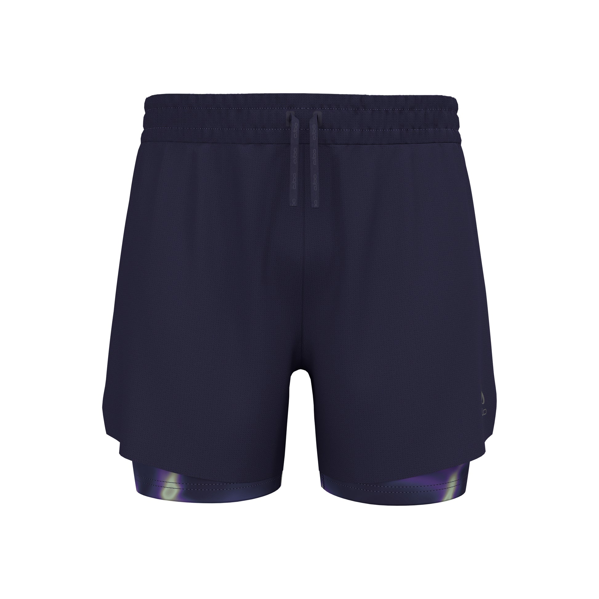 Odlo Zeroweight Print 5in 2in1 Pantalones Cortos Hombres-Azul Oscuro