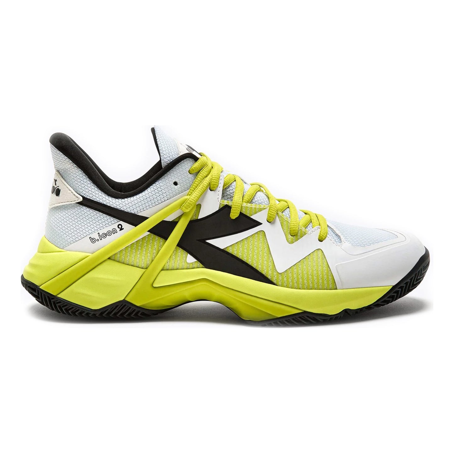 Diadora B.Icon 2 Zapatilla tierra batida Hombres-blanco,amarillo neón