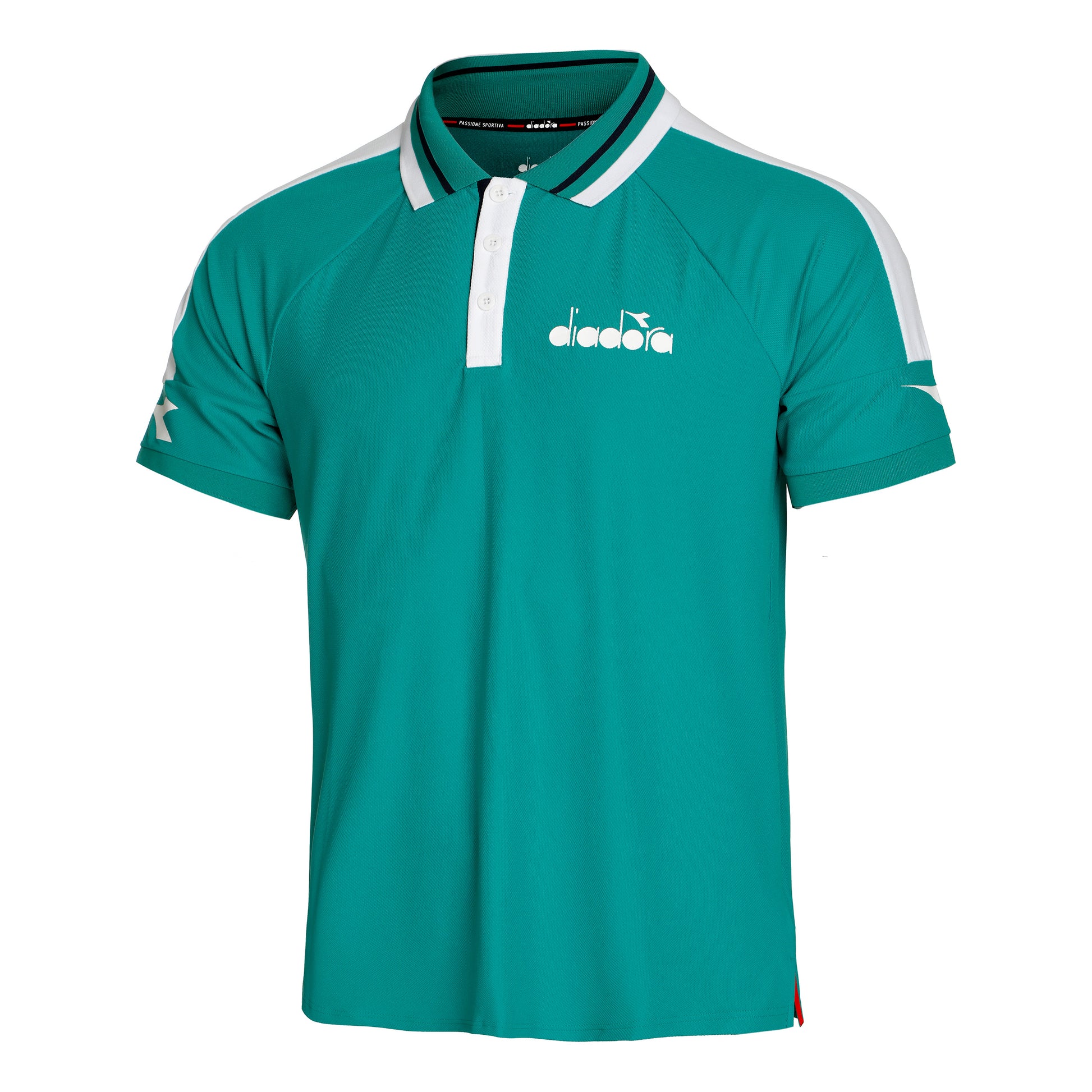 Diadora Icon Polo Hombres - verde, blanco