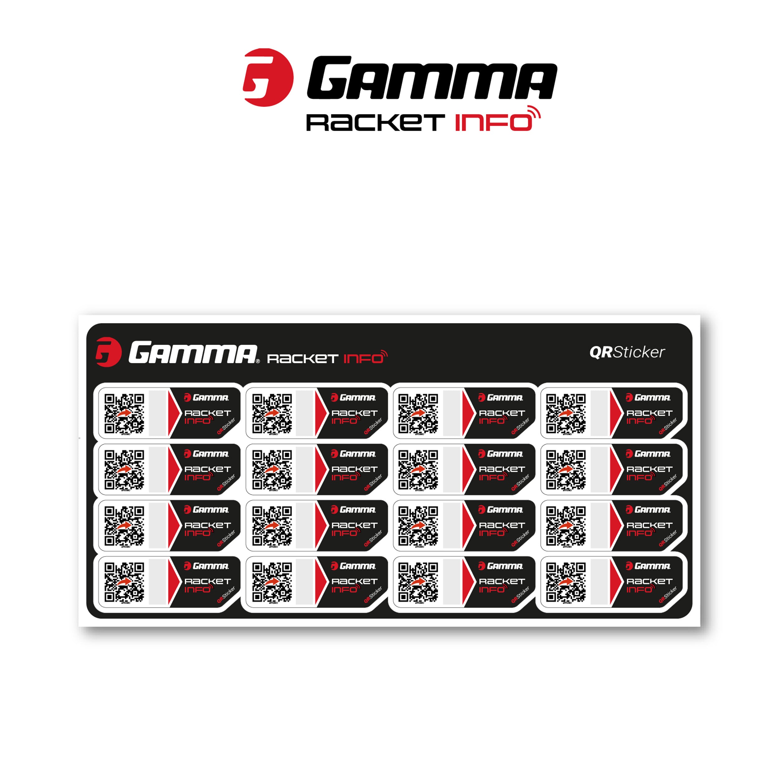 Gamma Gamma Racket Info Internationale Version Adhesivo De Cuerda Pack De 16-Negro