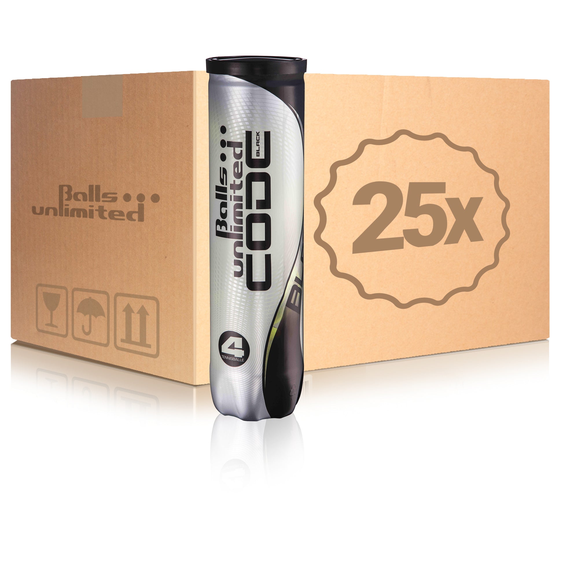Balls Unlimited 25 botes de 4 pelotas Code Black