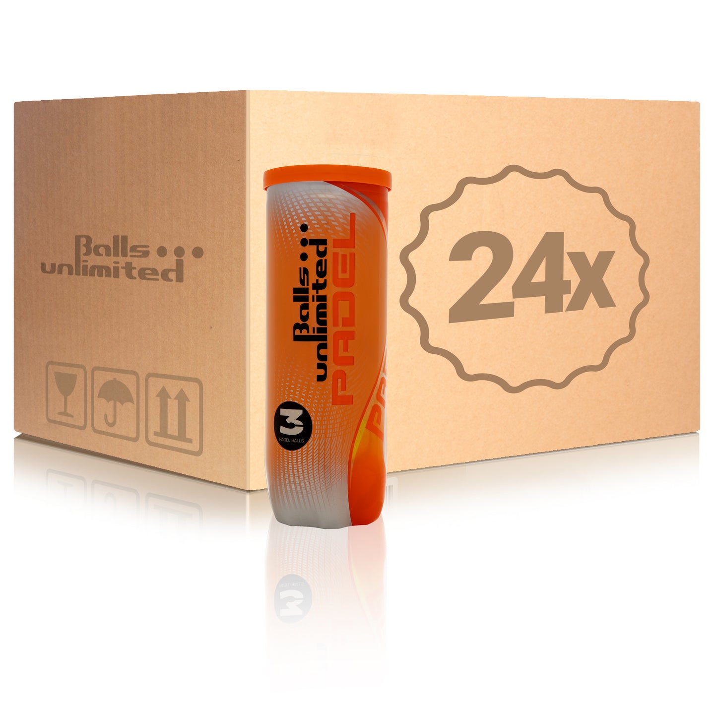 Balls Unlimited 24 botes de 3 pelotas Padel Ball En caja