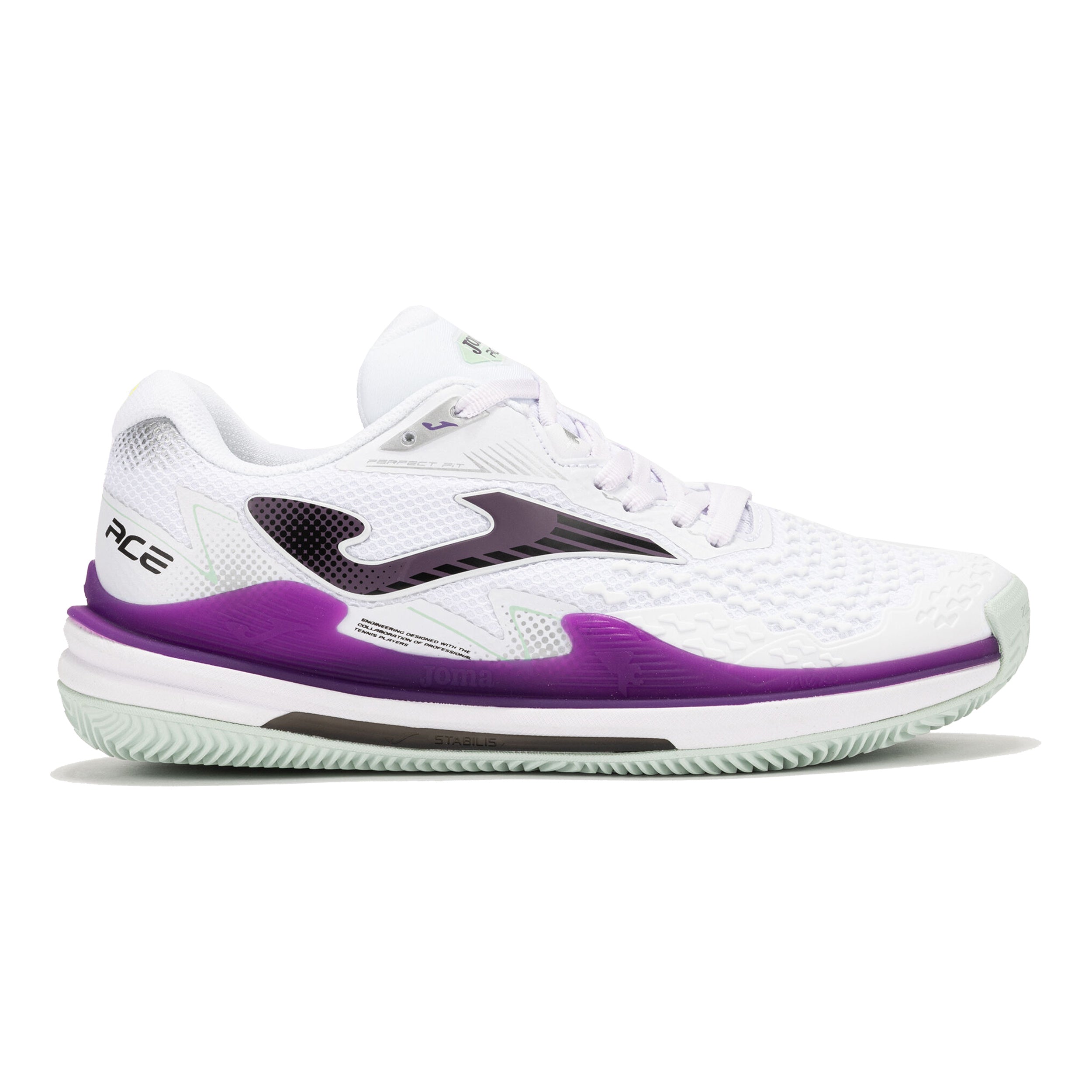 Joma Ace Zapatilla Tierra Batida Mujeres-Blanco,Lila