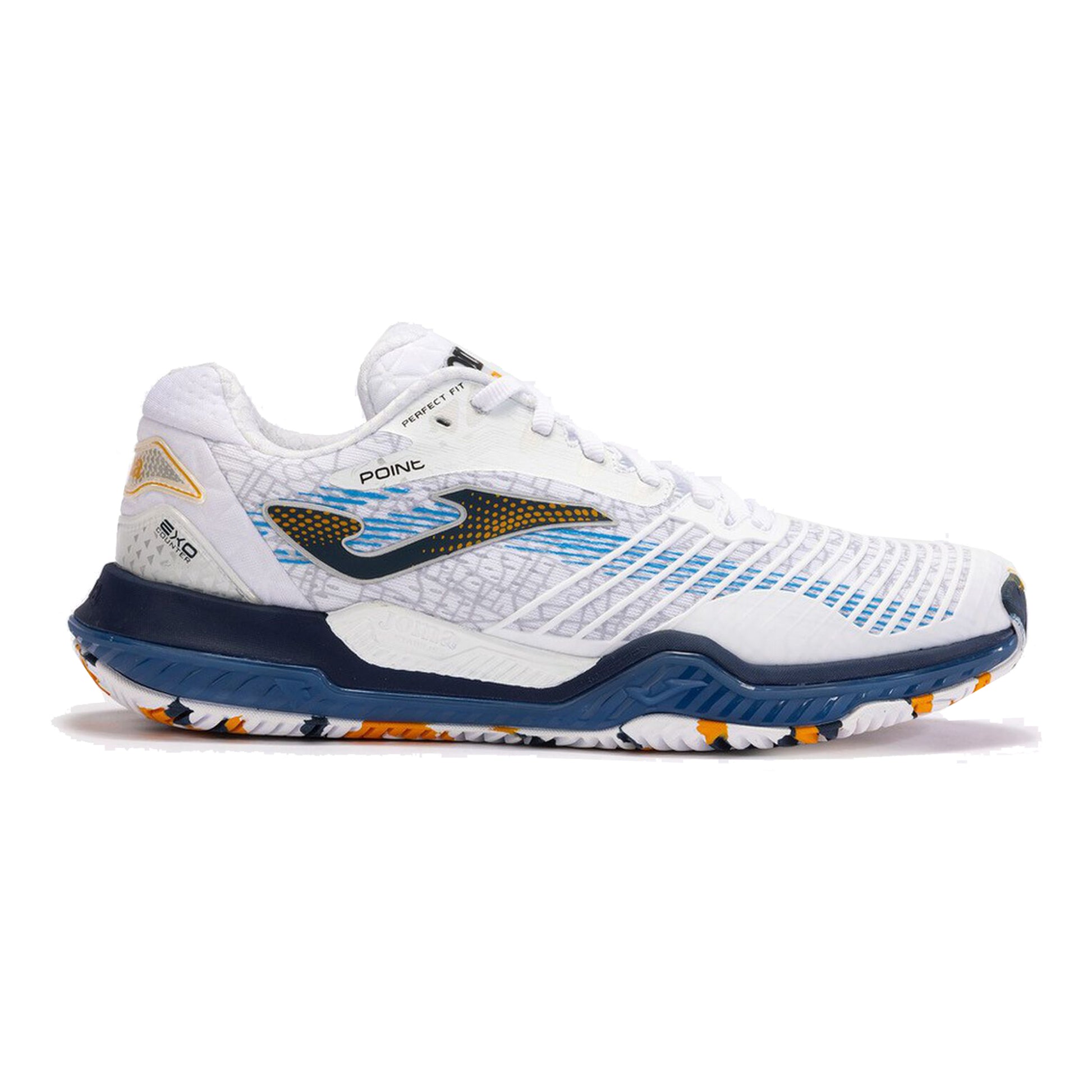 Joma Point Zapatilla Tierra Batida Hombres-Blanco,Azul Oscuro