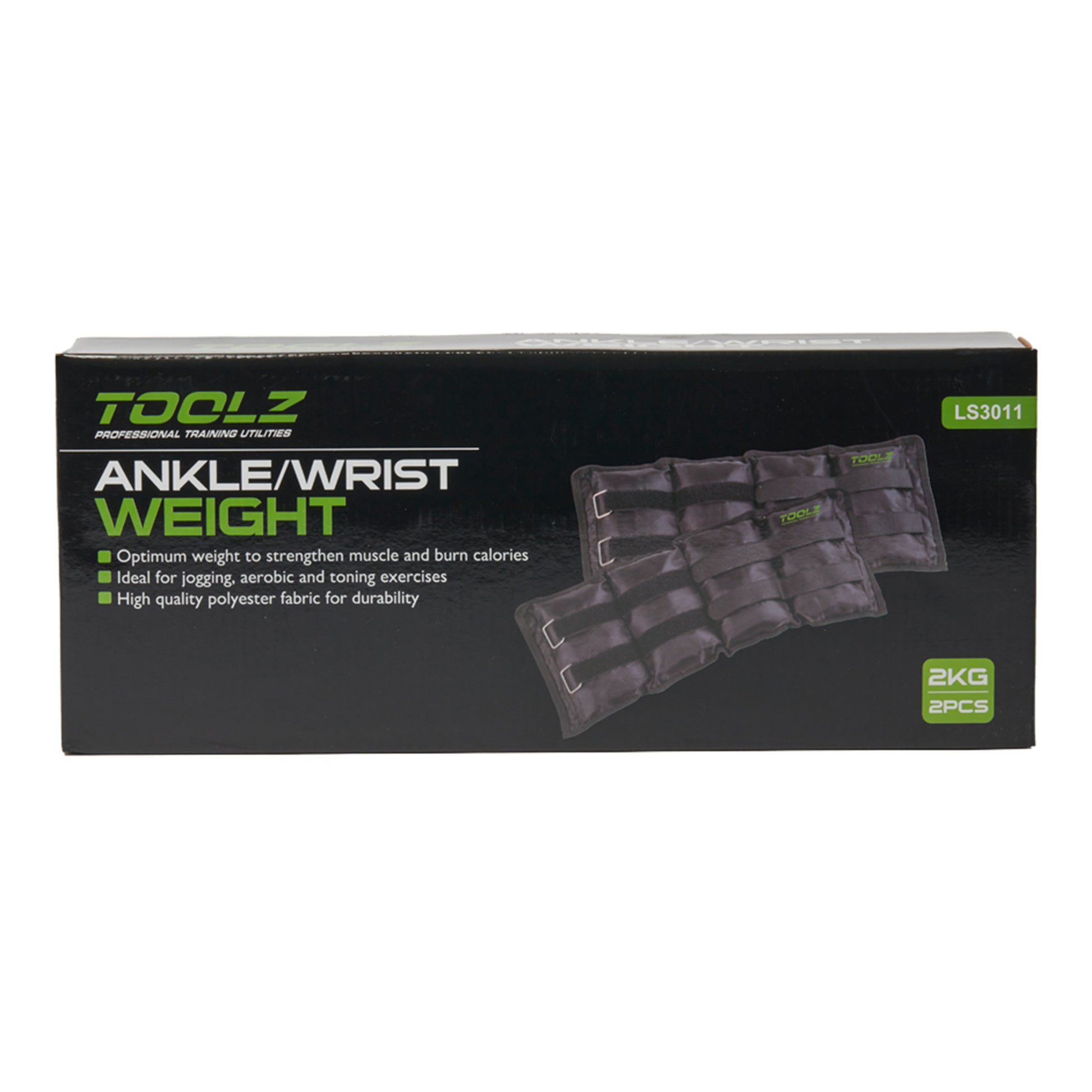 TOOLZ Wrist/Ankle Weight 2kg-2pcs Pesas Manguito-Negro